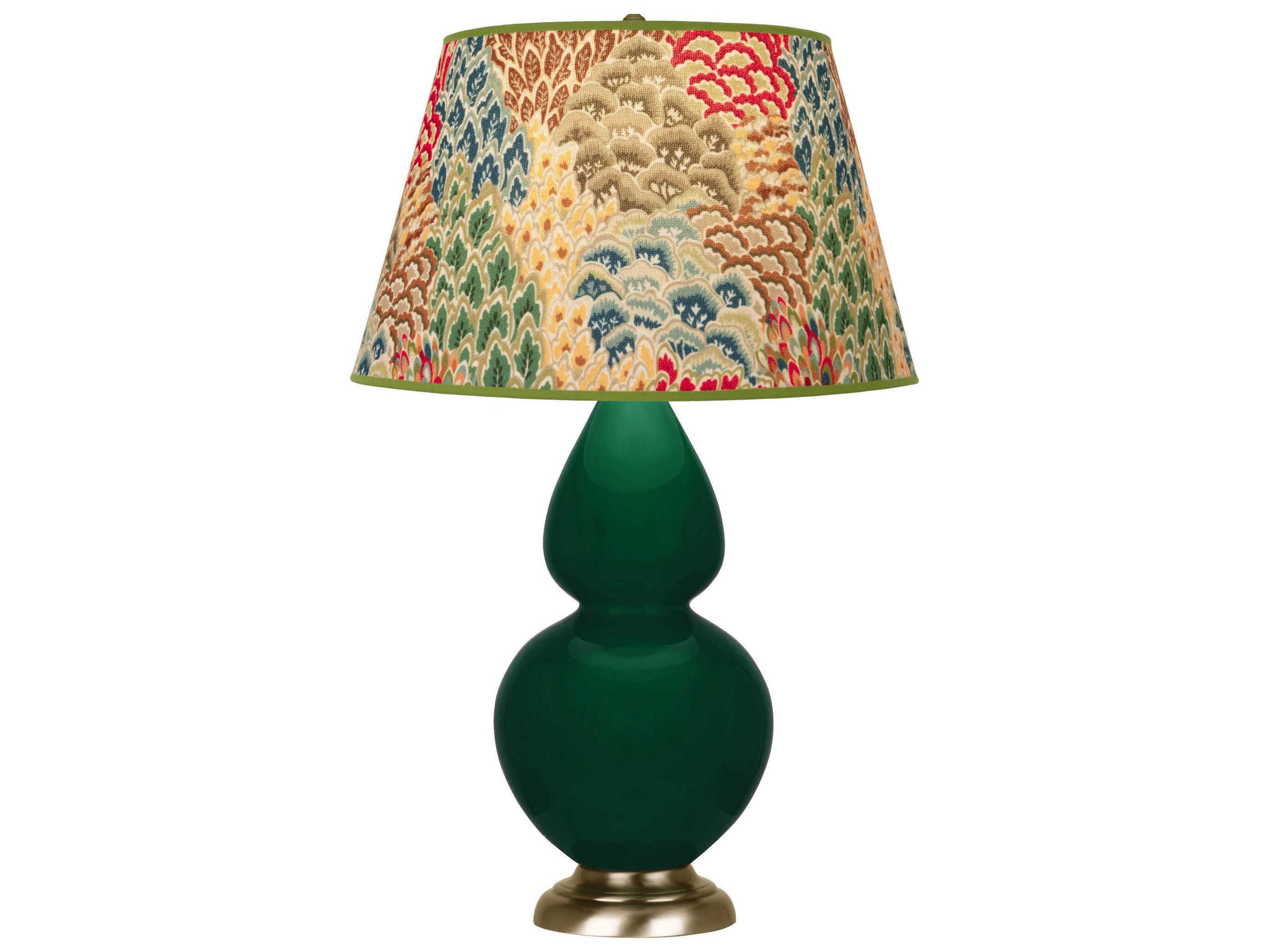 Robert Abbey Double Gourd Jungle Glazed Green Buffet Lamp