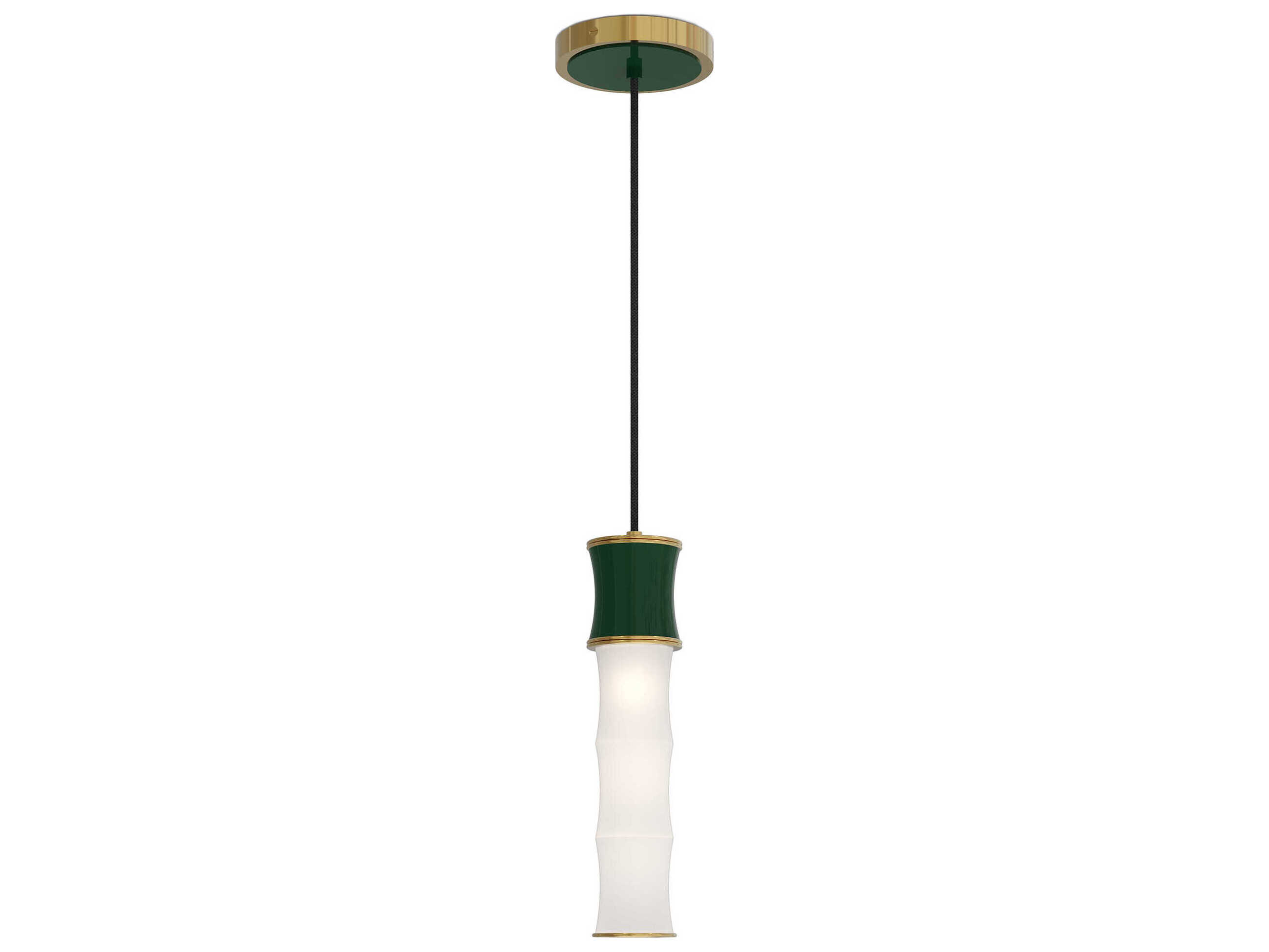 Robert Abbey Kane 1-Light Jungle Green Cylinder Mini Pendant