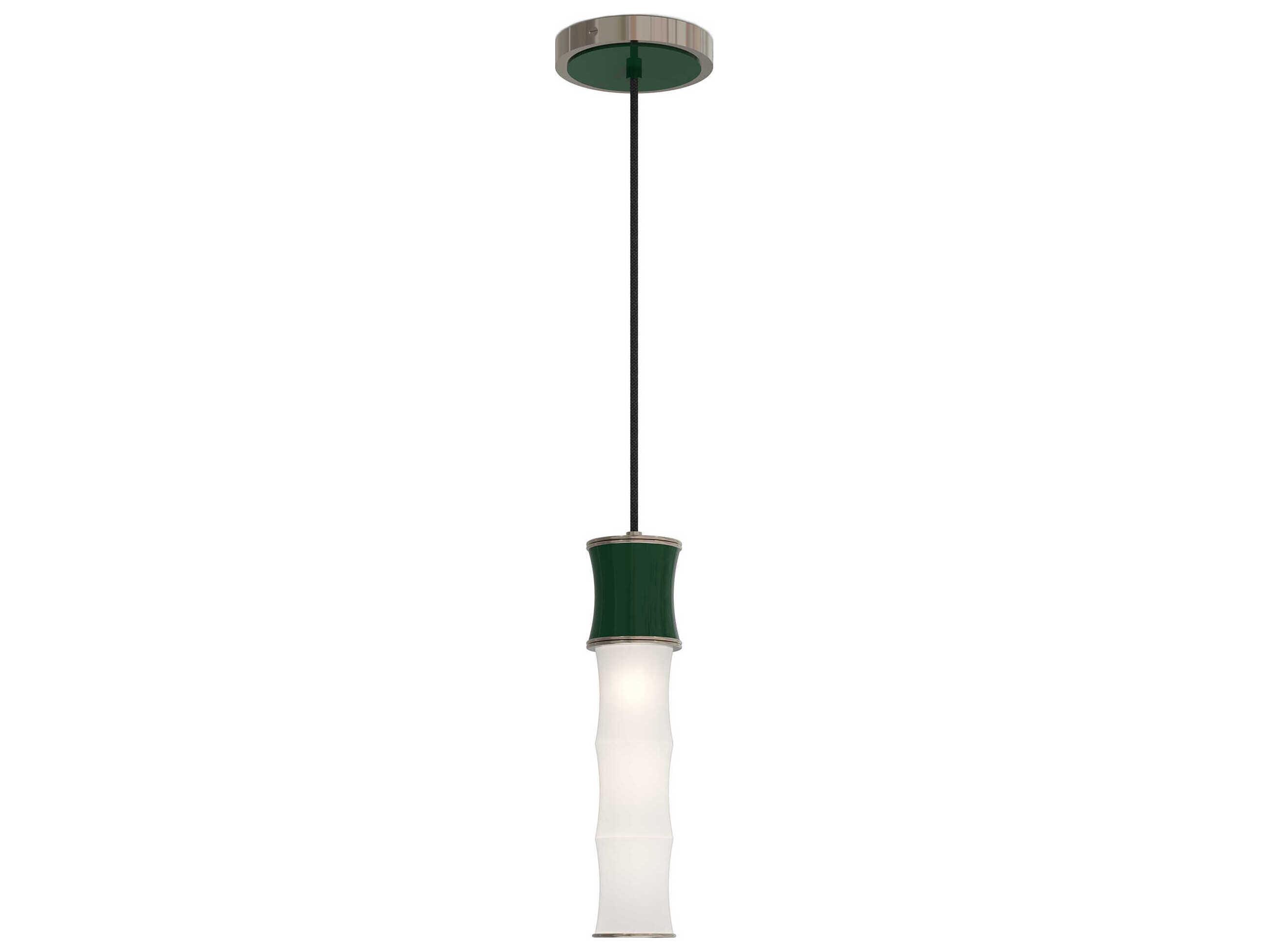 Robert Abbey Kane 1-Light Jungle Green Cylinder Mini Pendant