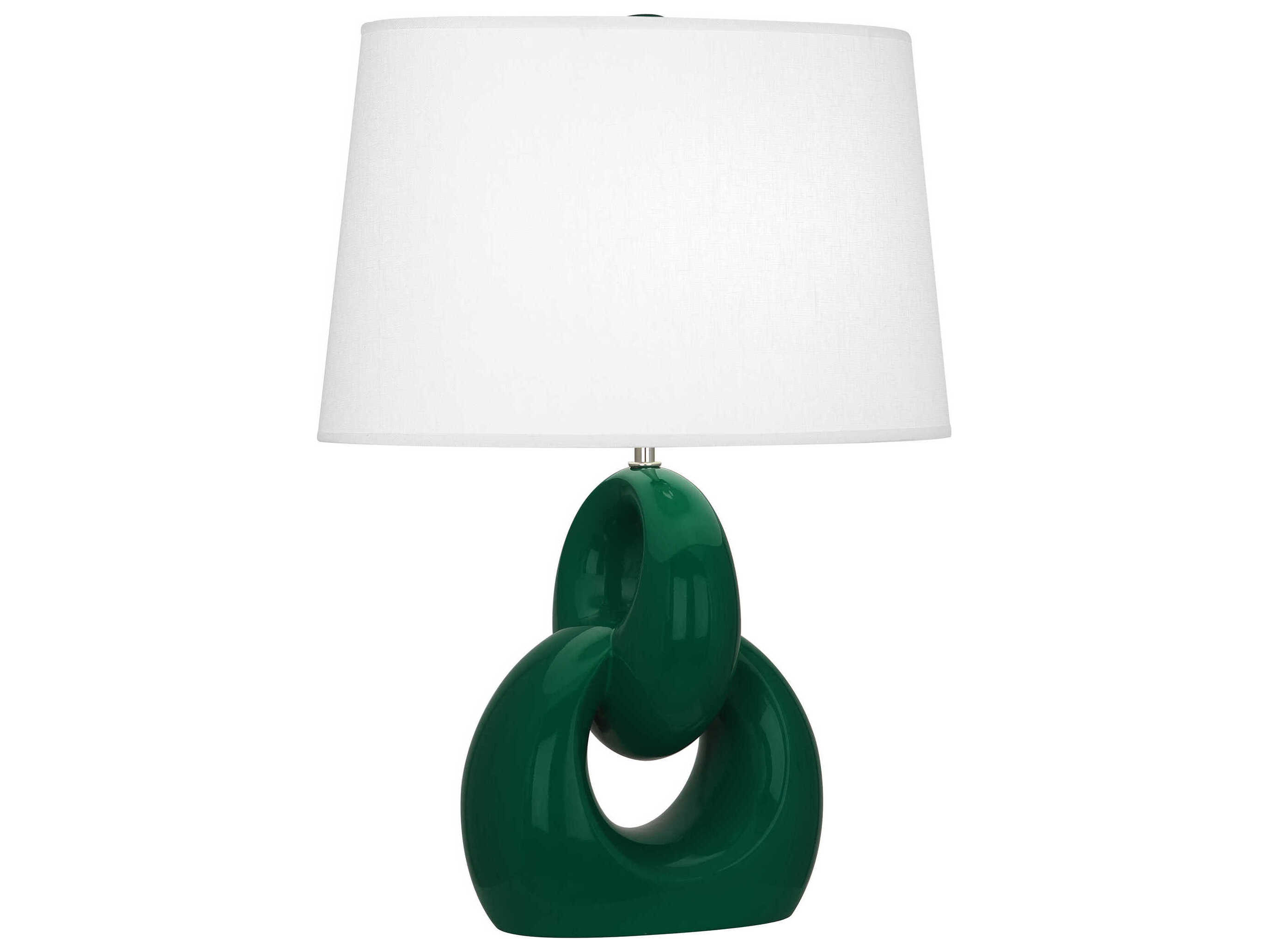 Robert Abbey Fusion Jungle Glazed Polished Nickel Green Buffet Lamp