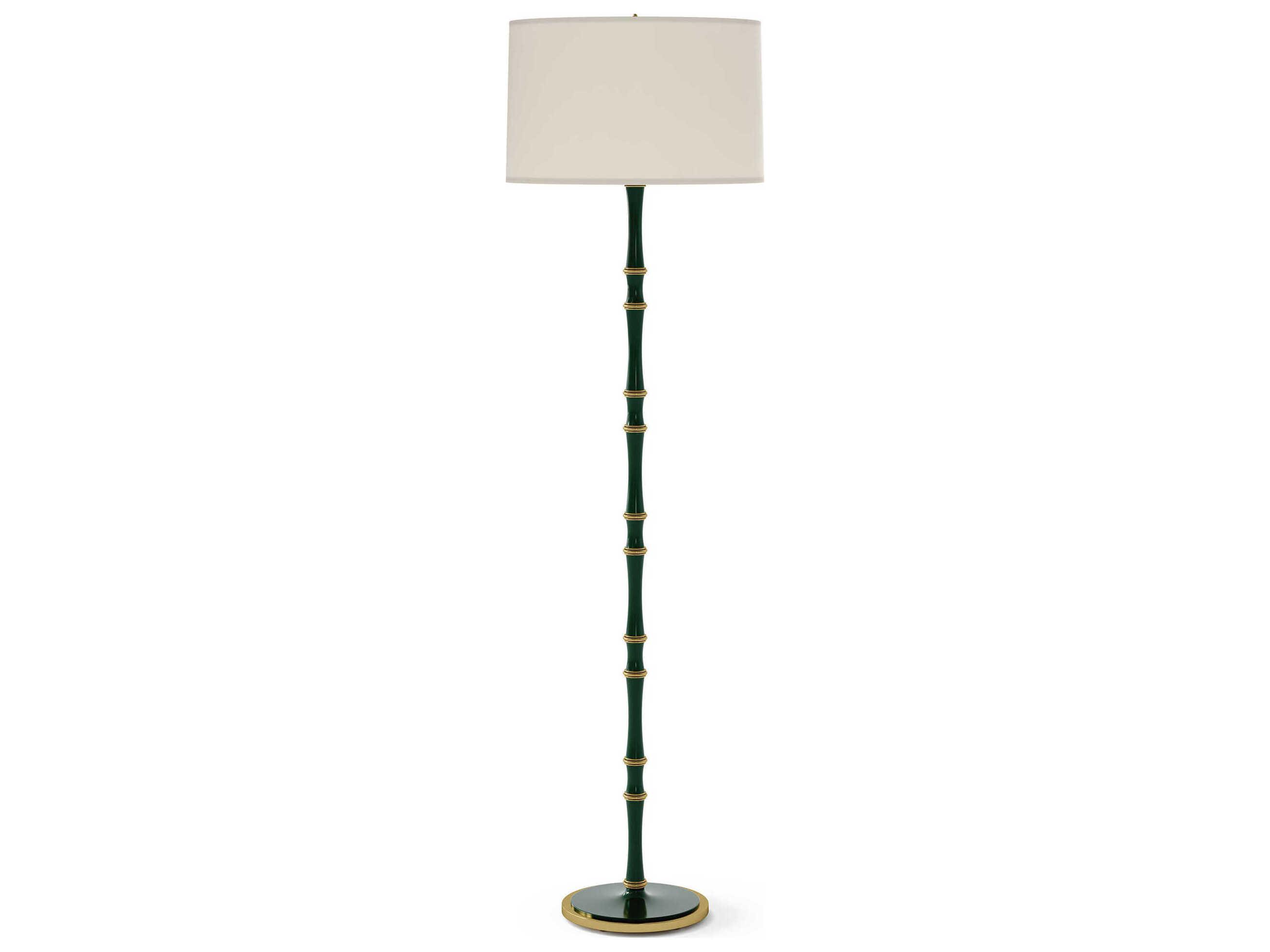 Robert Abbey Kane Modern Brass White Floor Lamp