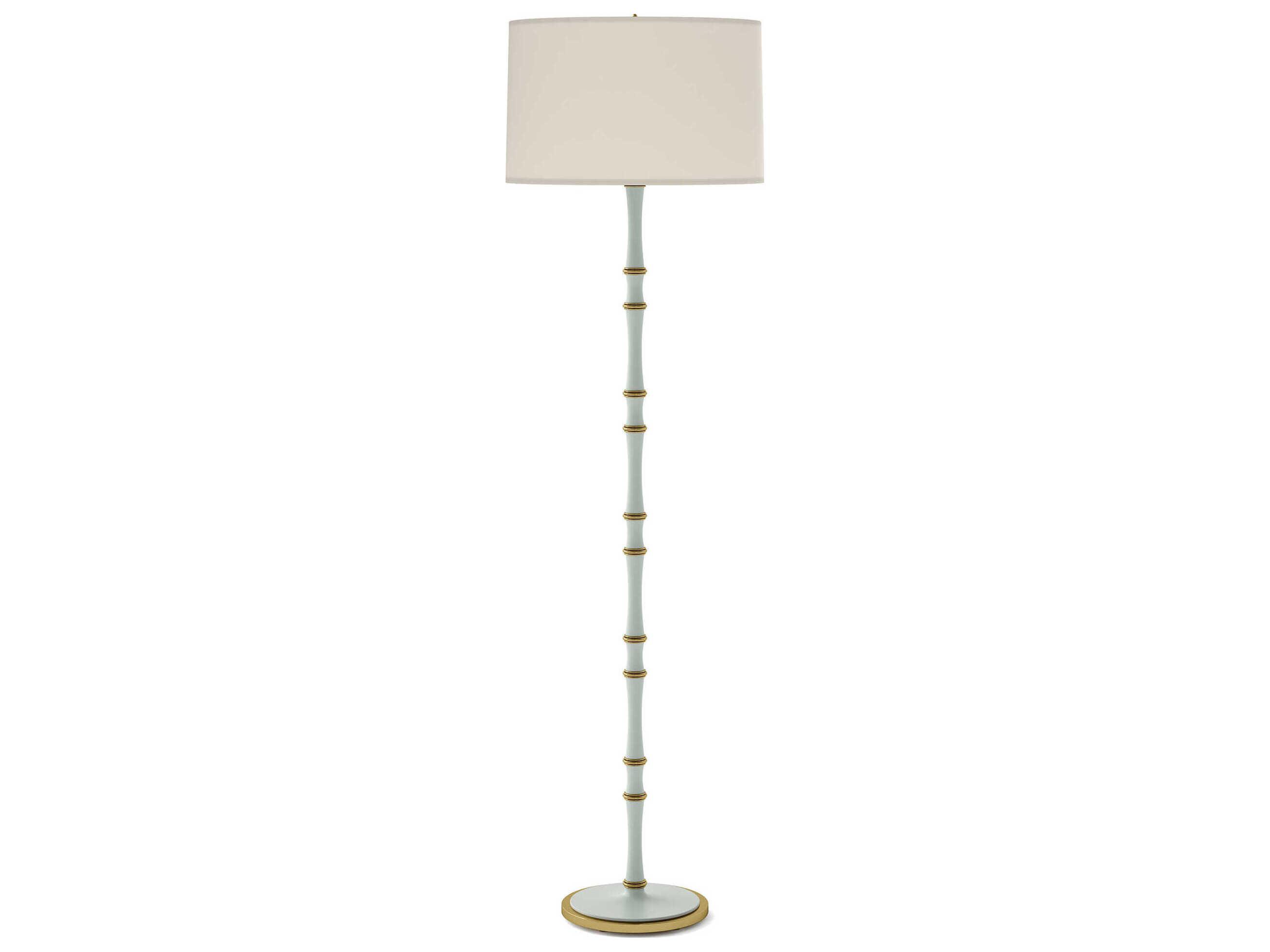 Robert Abbey Kane Modern Brass White Floor Lamp