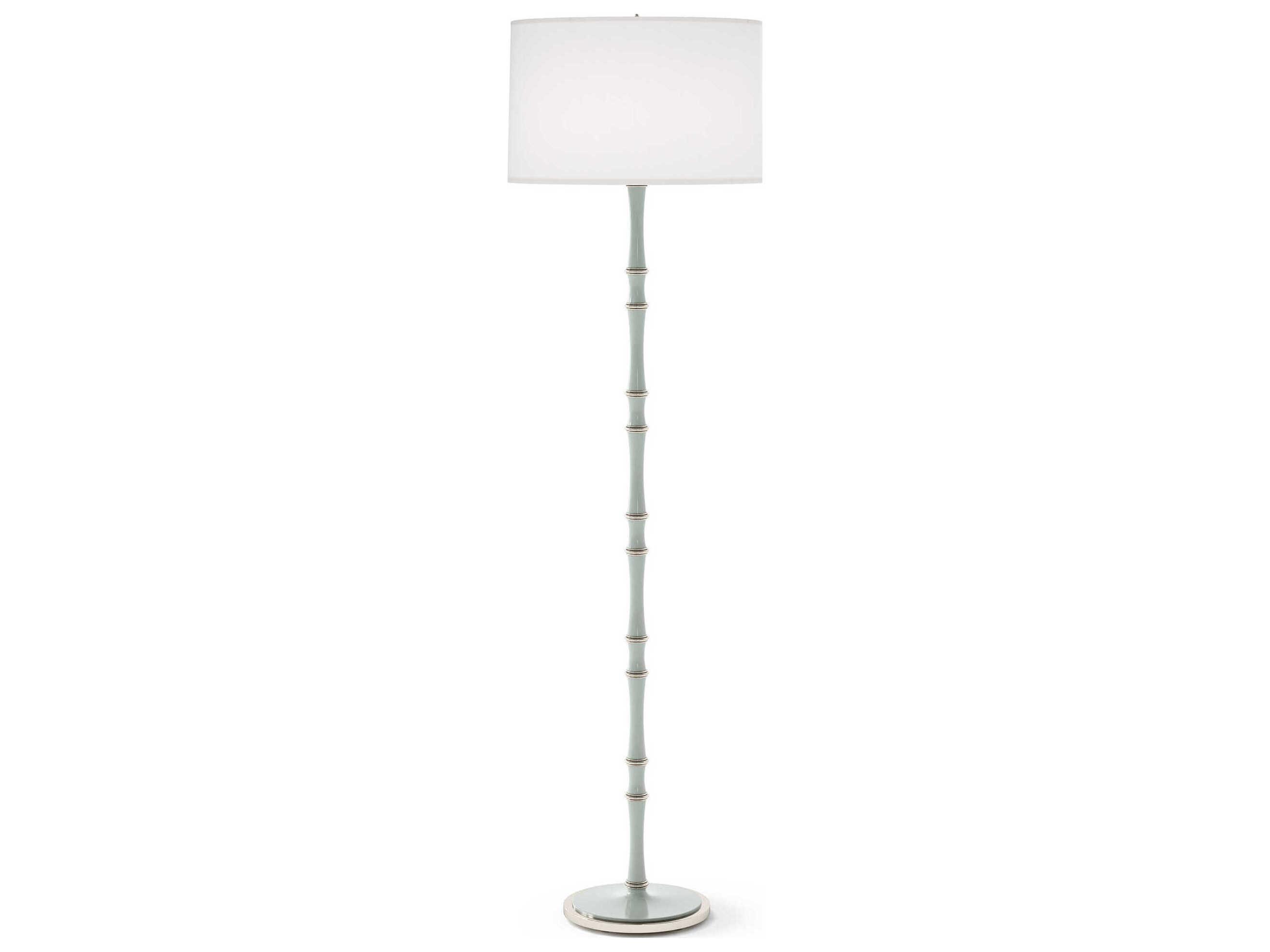 Robert Abbey Kane Polished Nickel White Floor Lamp