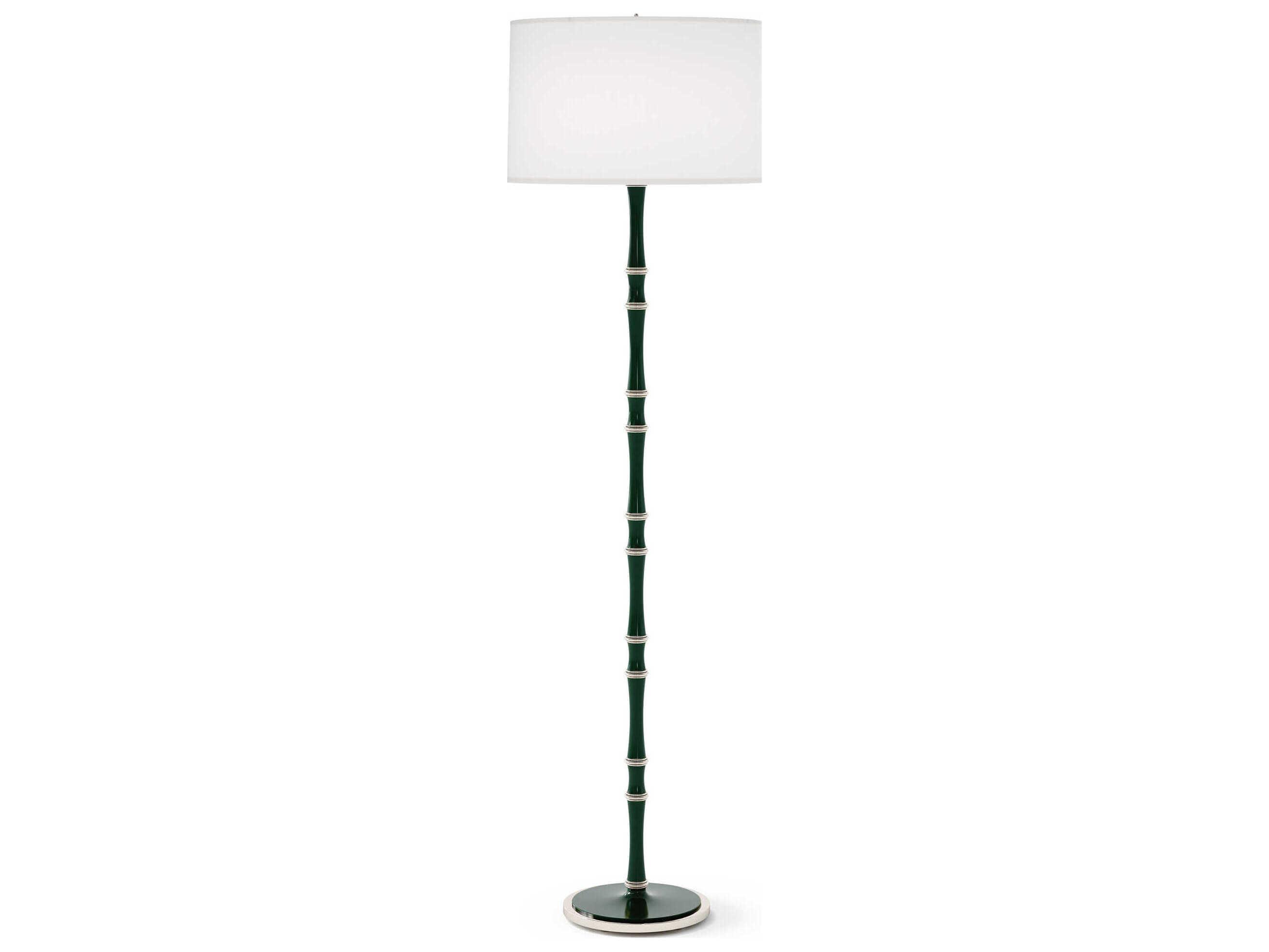 Robert Abbey Kane Polished Nickel White Floor Lamp