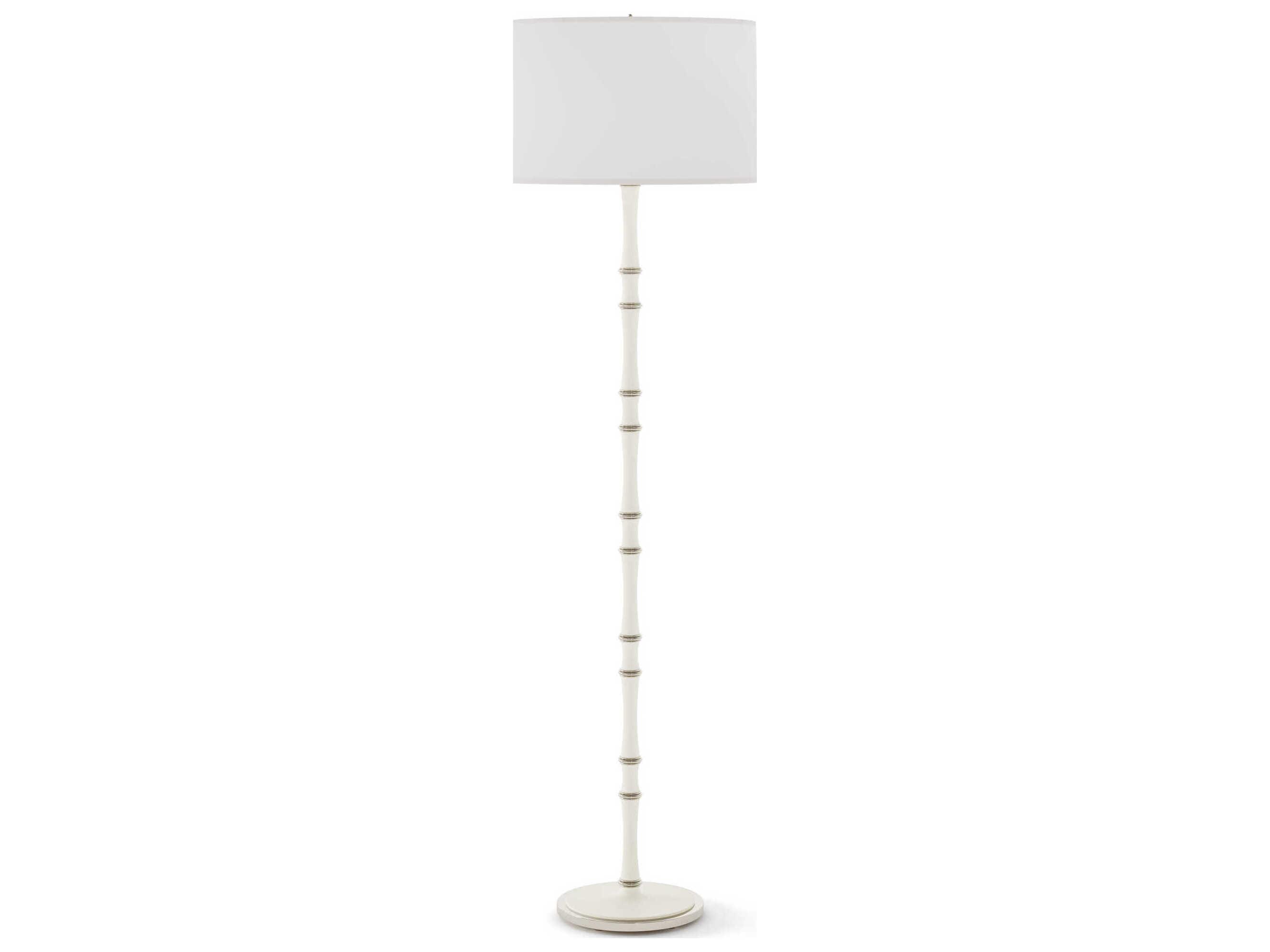 Robert Abbey Kane Polished Nickel White Floor Lamp