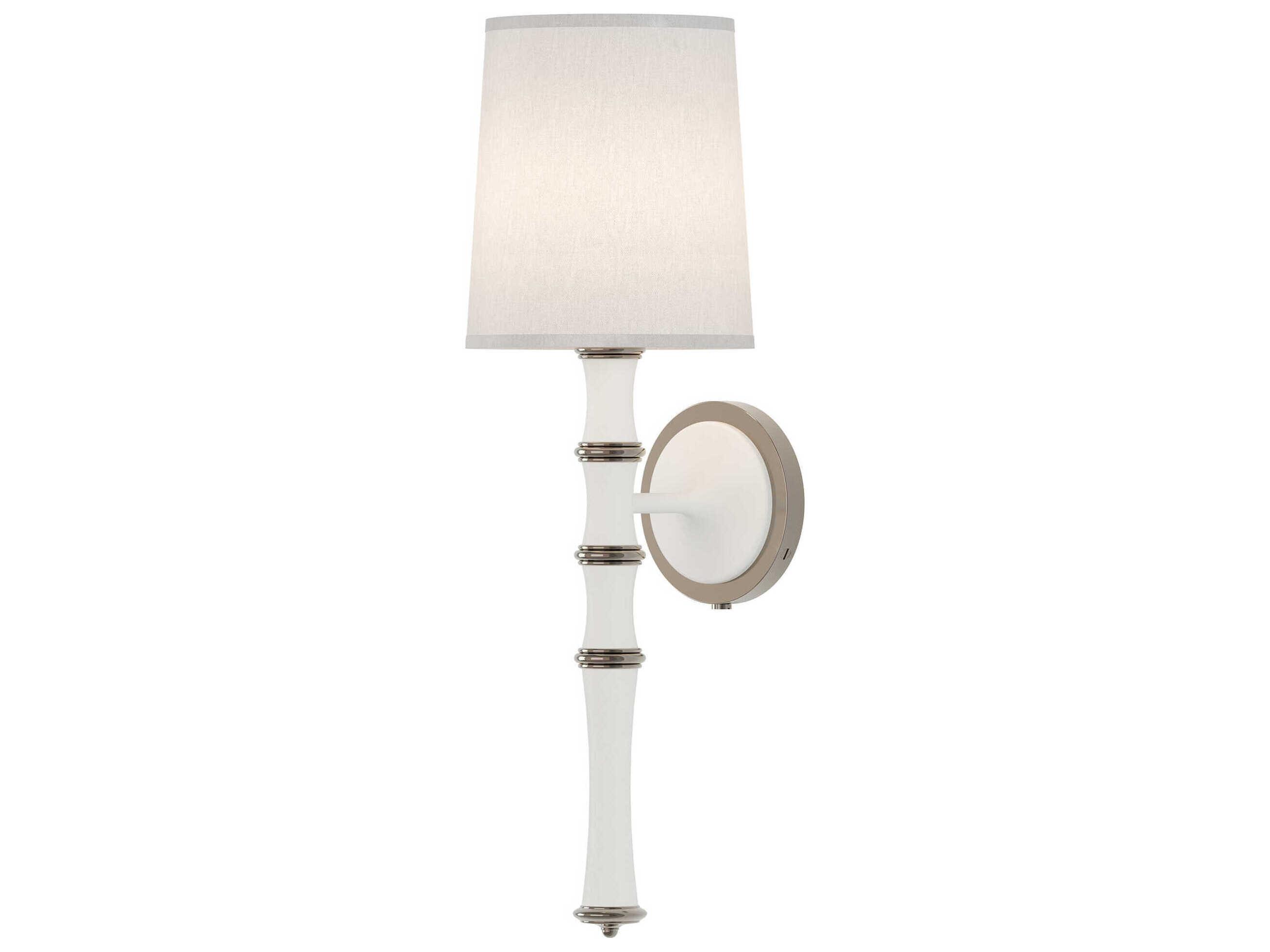 Robert Abbey Kane 1-Light Polished Nickel Blue Wall Sconce