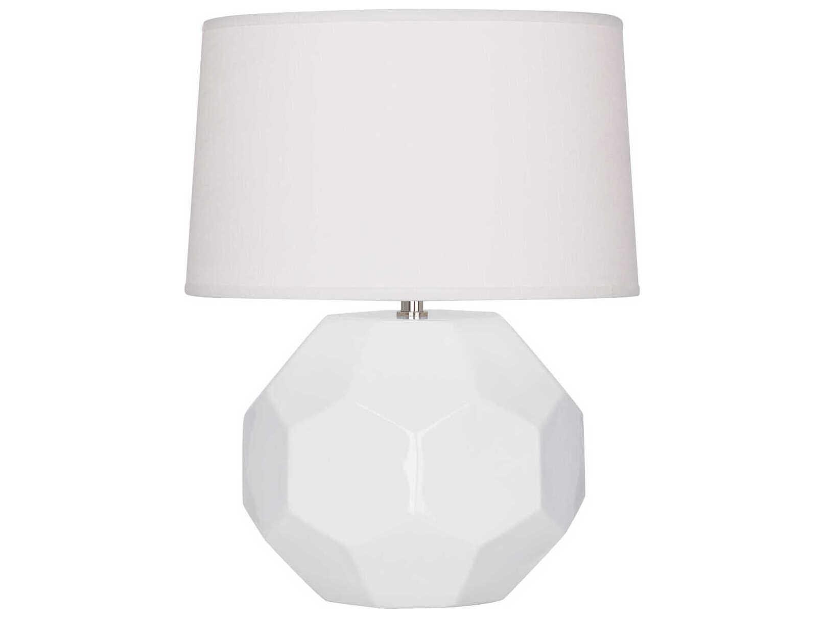 Robert Abbey Franklin Lily Glazed White Table Lamp