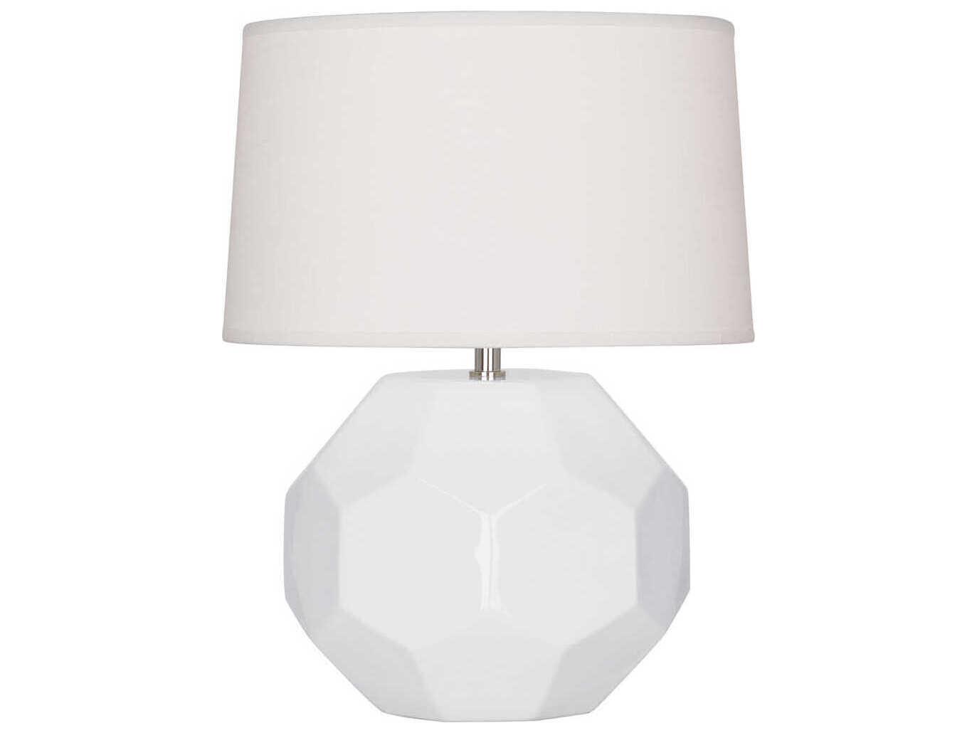 Robert Abbey Franklin Lily Glazed White Table Lamp