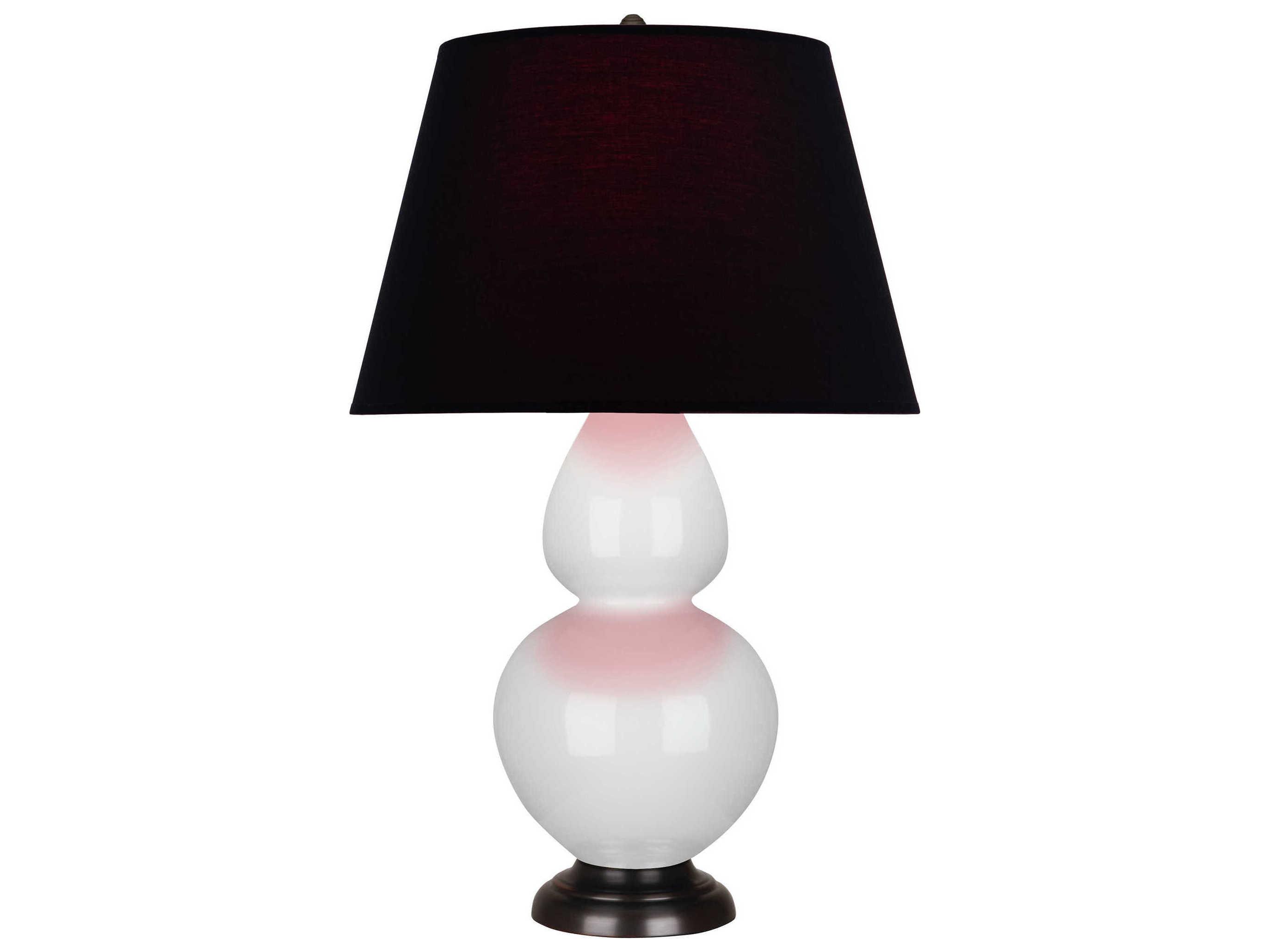 Robert Abbey Double Gourd Lily Glazed White Buffet Lamp