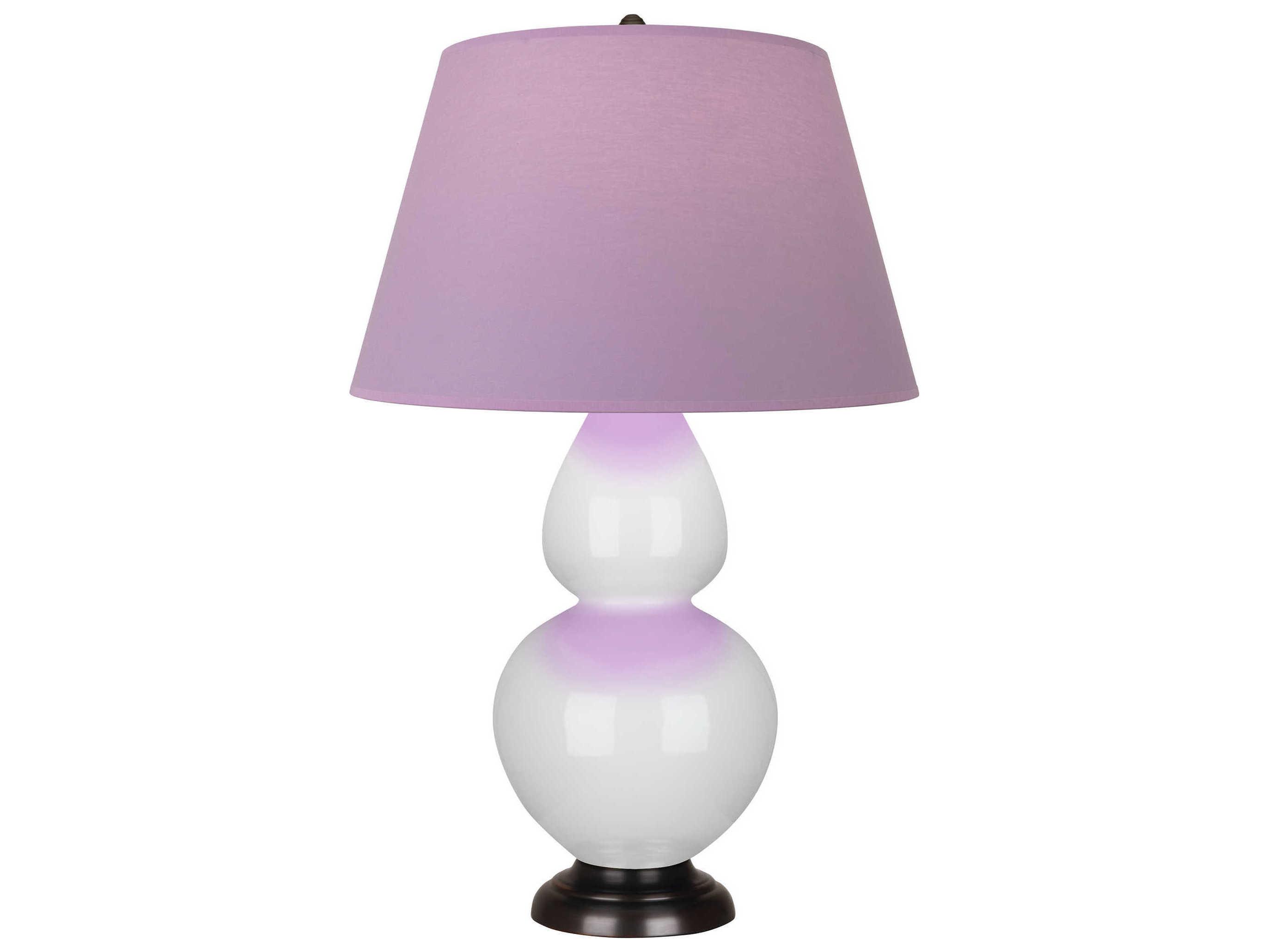 Robert Abbey Double Gourd Lily Glazed White Buffet Lamp