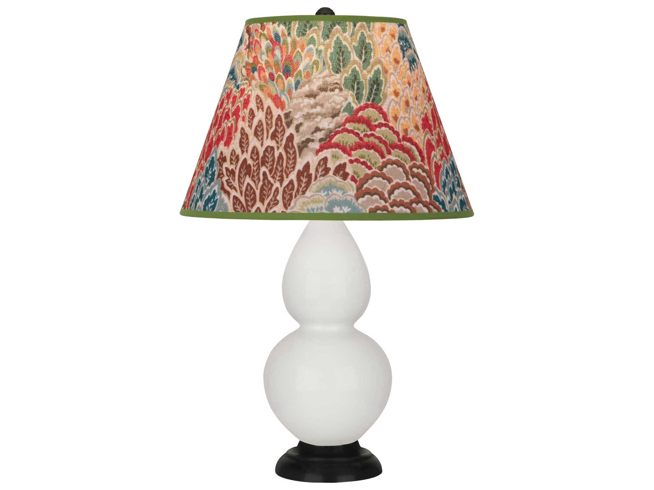 Robert Abbey Small Double Gourd Lily Glazed White Table Lamp