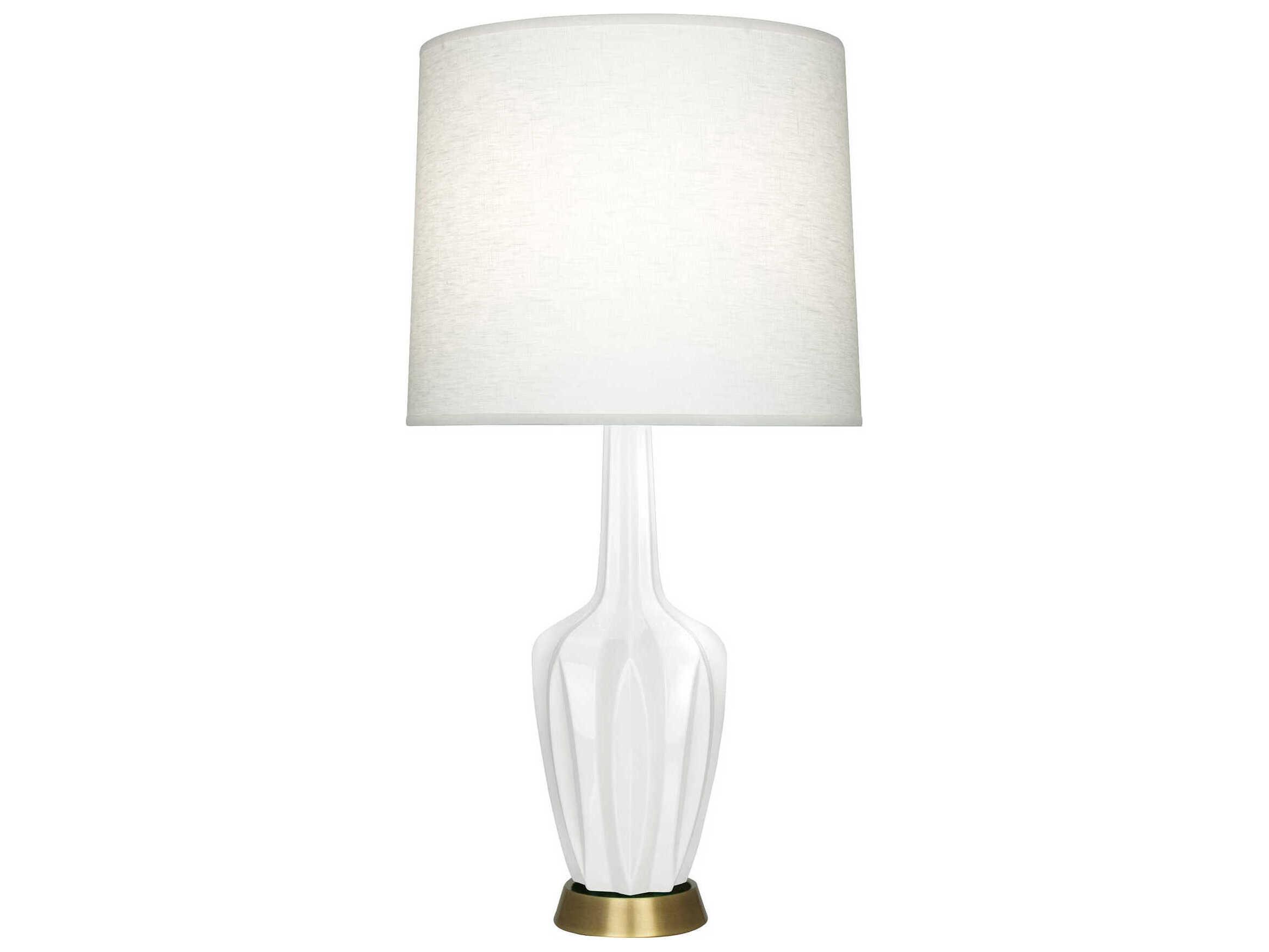Robert Abbey Emma Lily Glazed White Buffet Lamp
