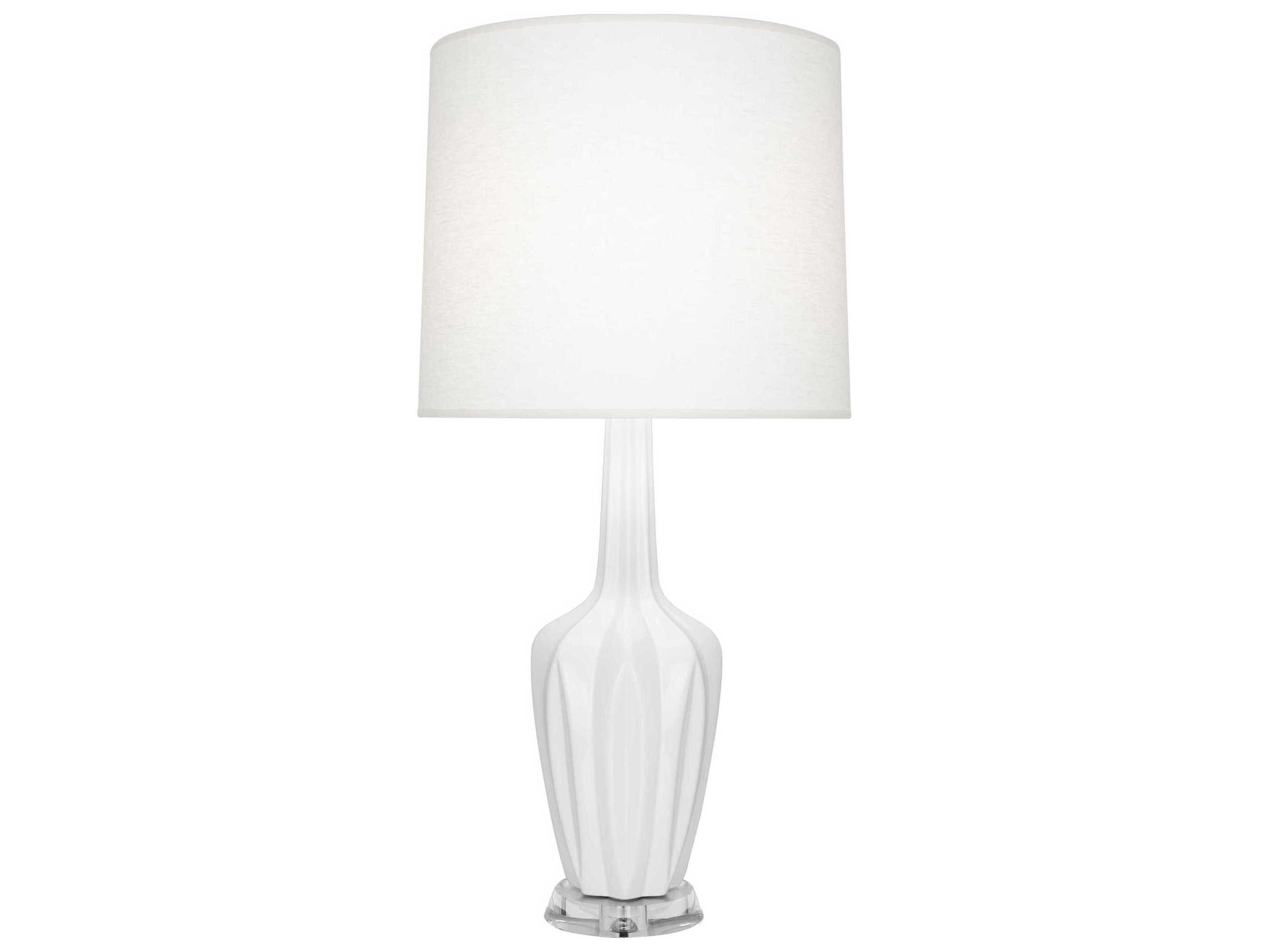 Robert Abbey Emma Lily Glazed White Buffet Lamp