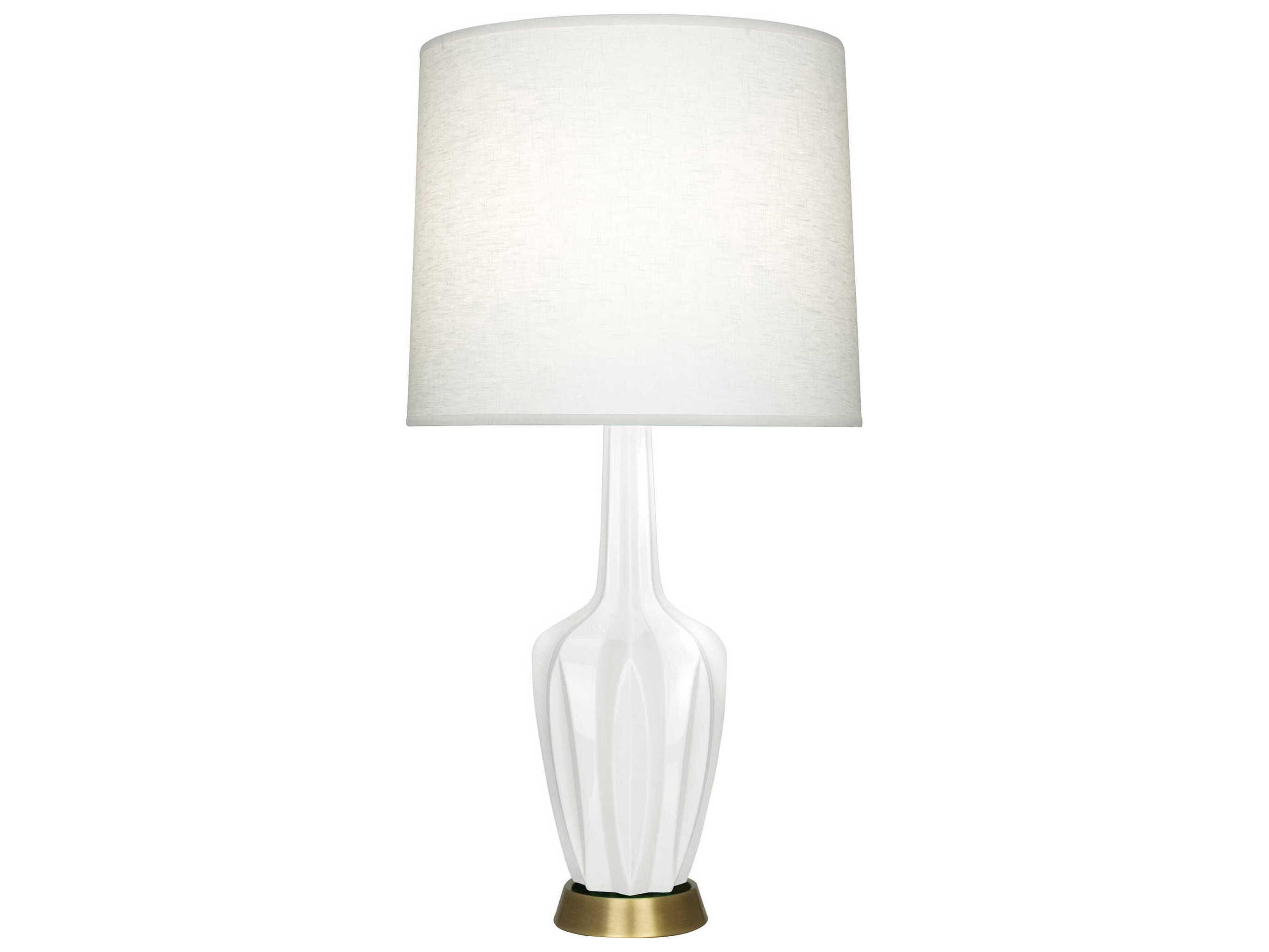 Robert Abbey Emma Lily Glazed White Buffet Lamp