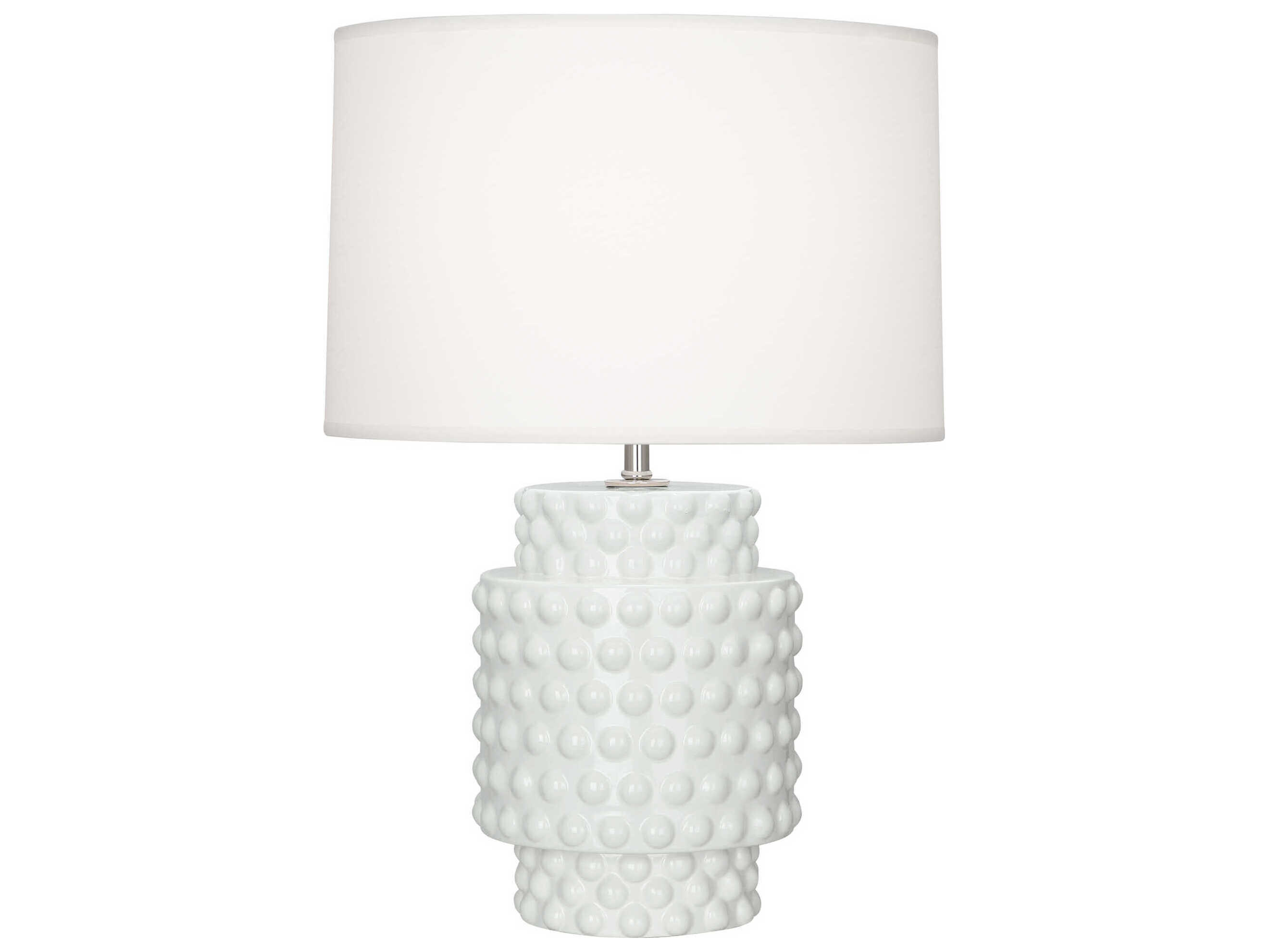 Robert Abbey Dolly Lily Glazed Textured White Table Lamp