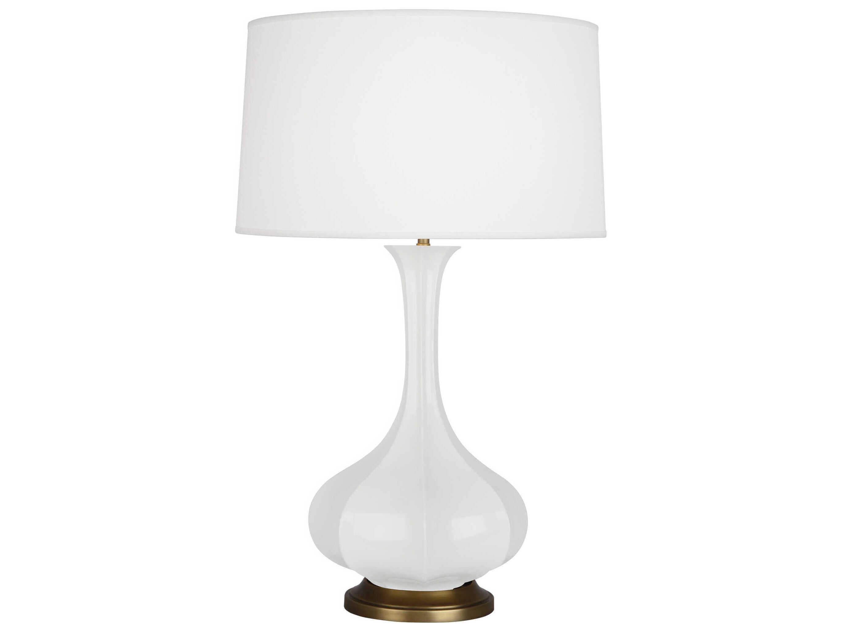 Robert Abbey Pike Lily Glazed White Buffet Lamp