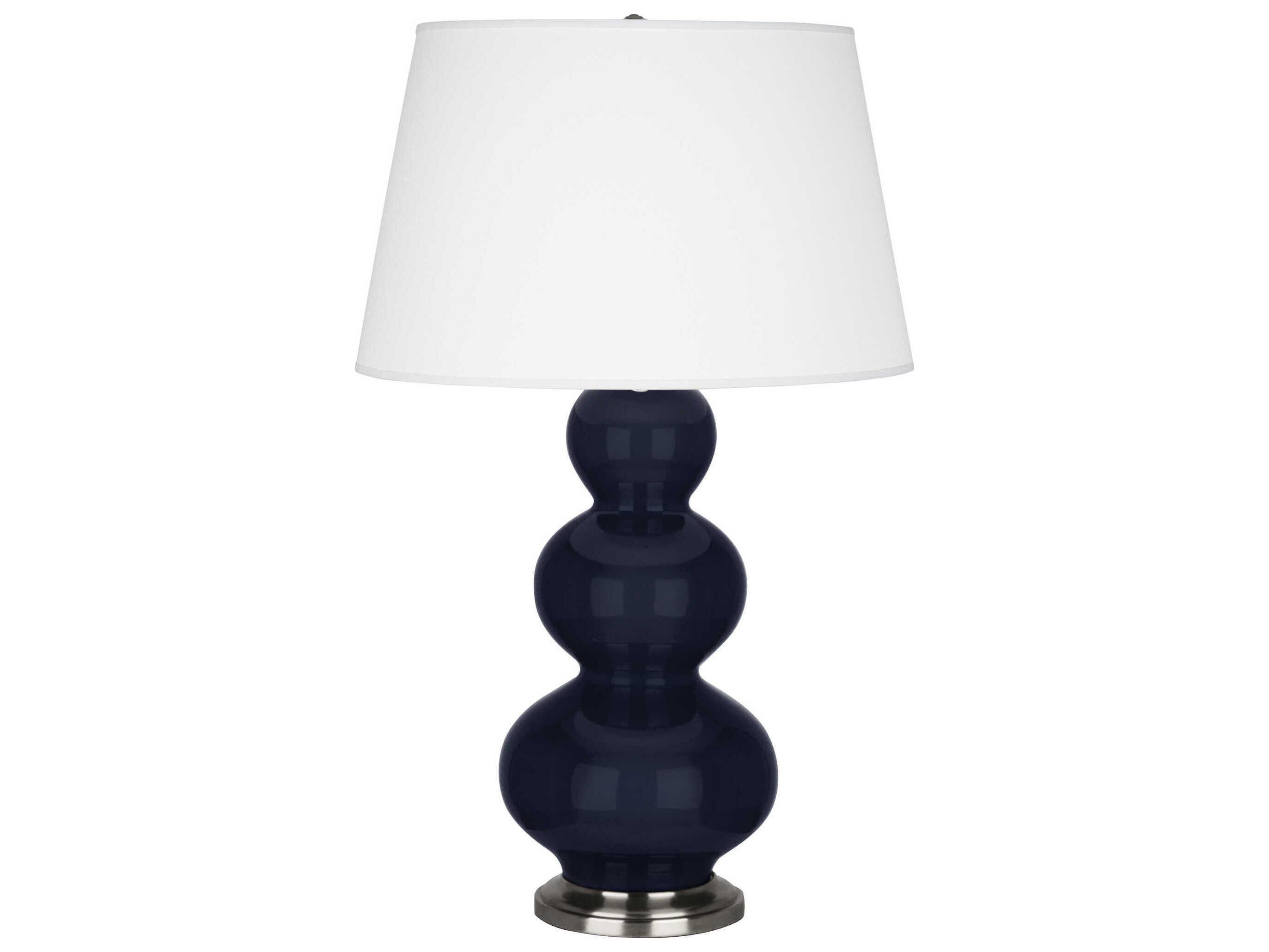 Robert Abbey Triple Gourd Midnight Blue Glazed Buffet Lamp