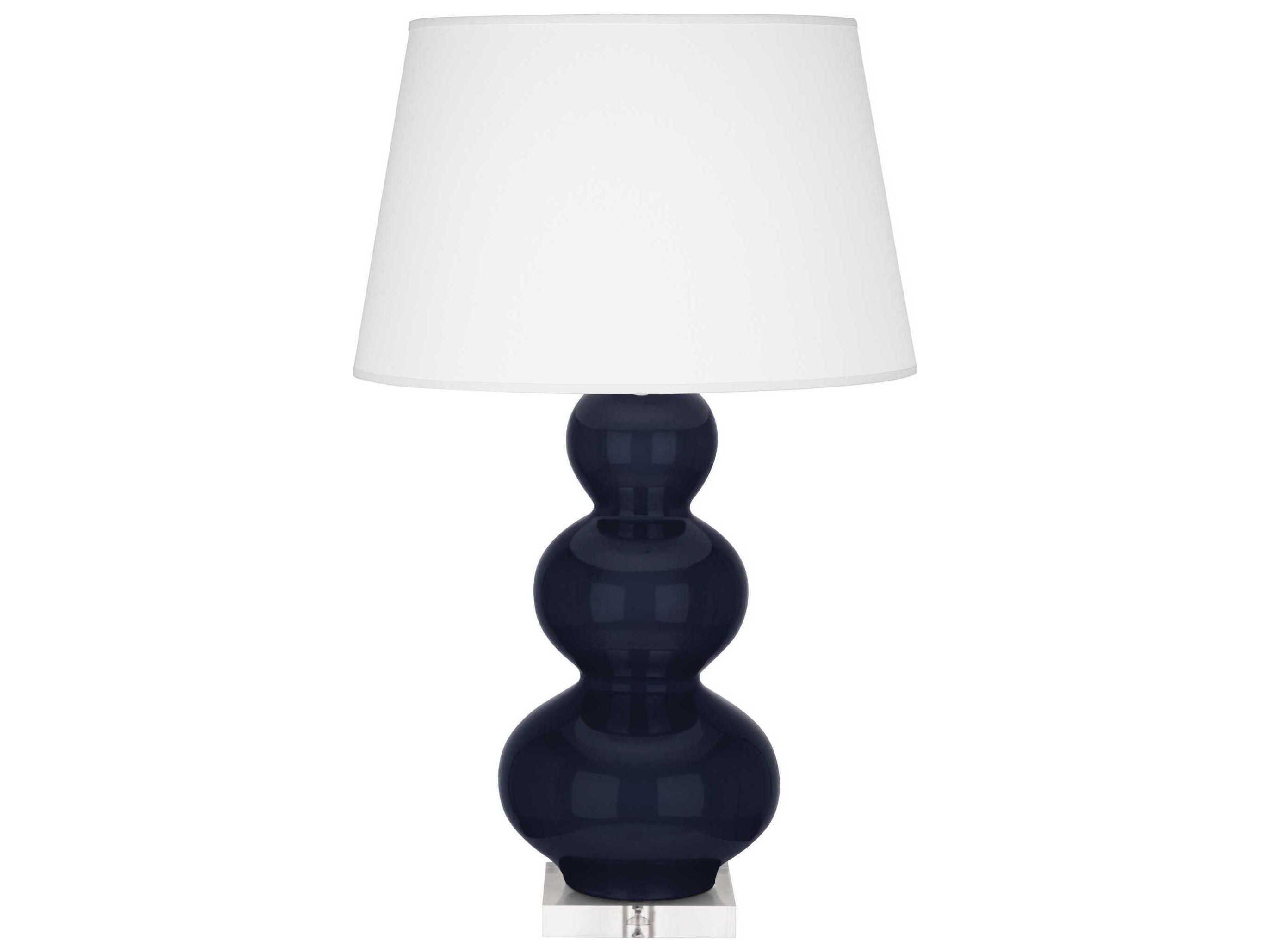 Robert Abbey Triple Gourd Midnight Blue Glazed Buffet Lamp