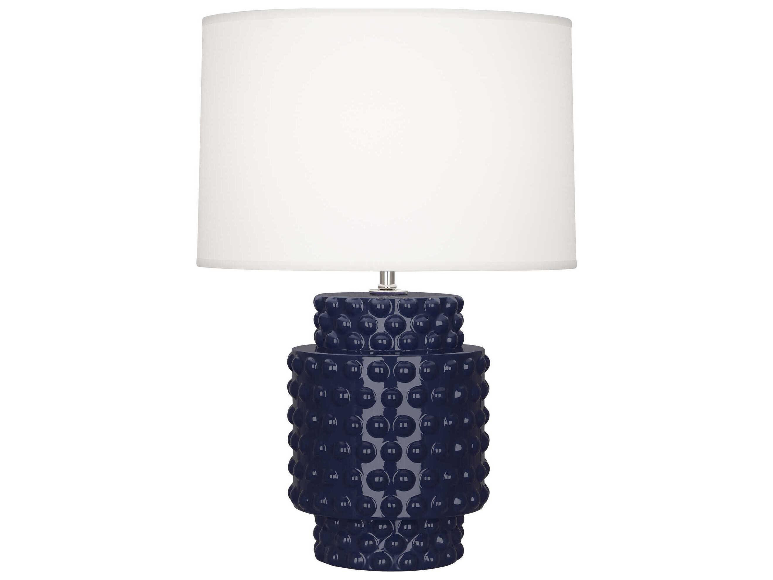Robert Abbey Dolly Midnight Blue Glazed Textured Table Lamp