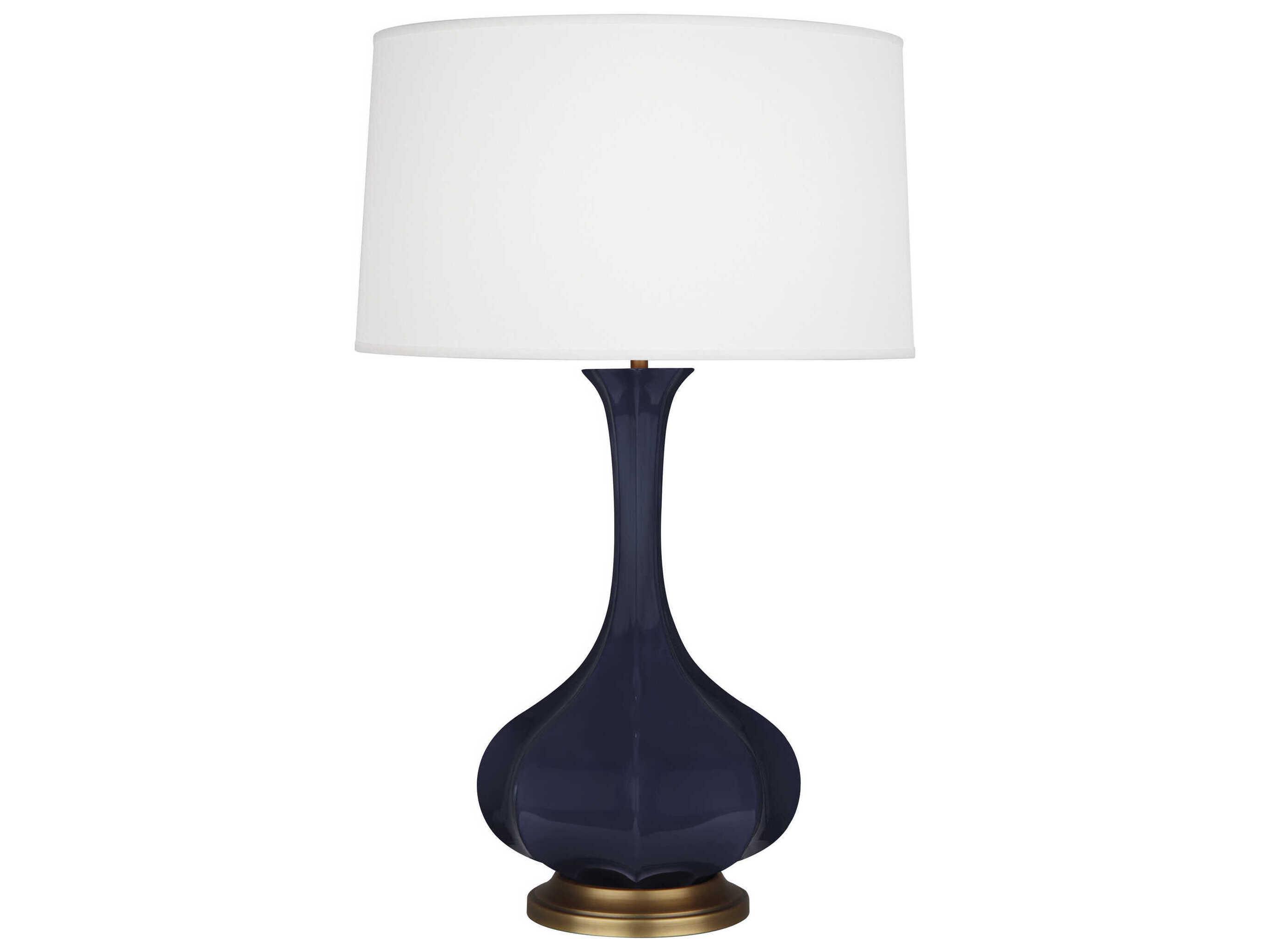 Robert Abbey Pike Midnight Blue Glazed Aged Brass Buffet Lamp