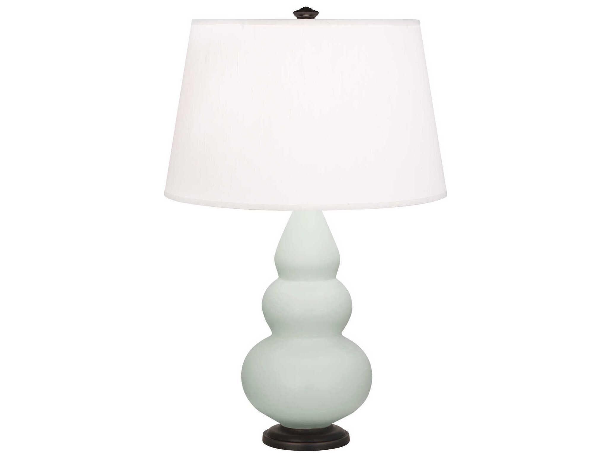 Robert Abbey Small Triple Gourd Matte Celadon Glazed Green Table Lamp
