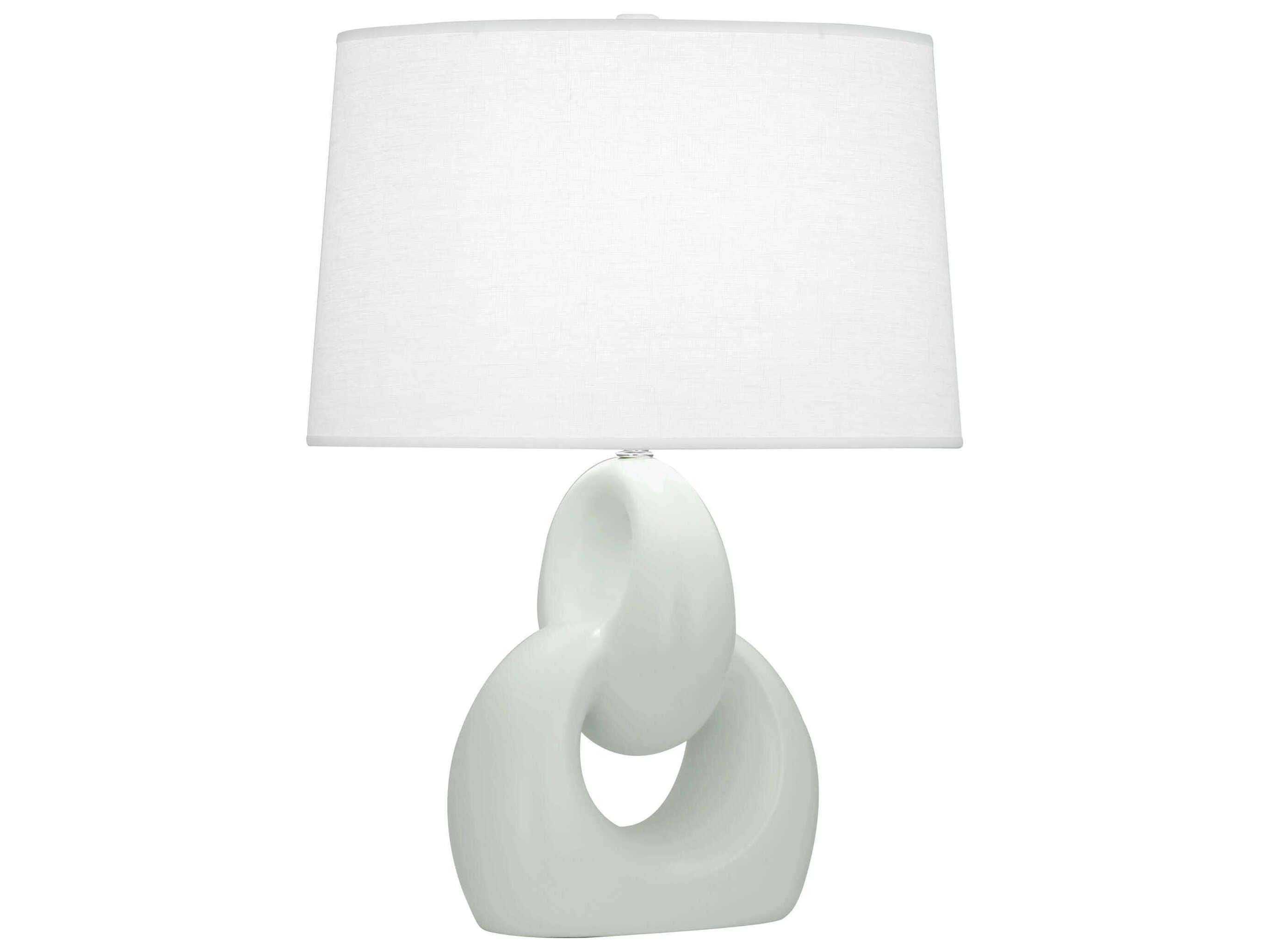 Robert Abbey Fusion Matte Celadon Glazed Polished Nickel Buffet Lamp