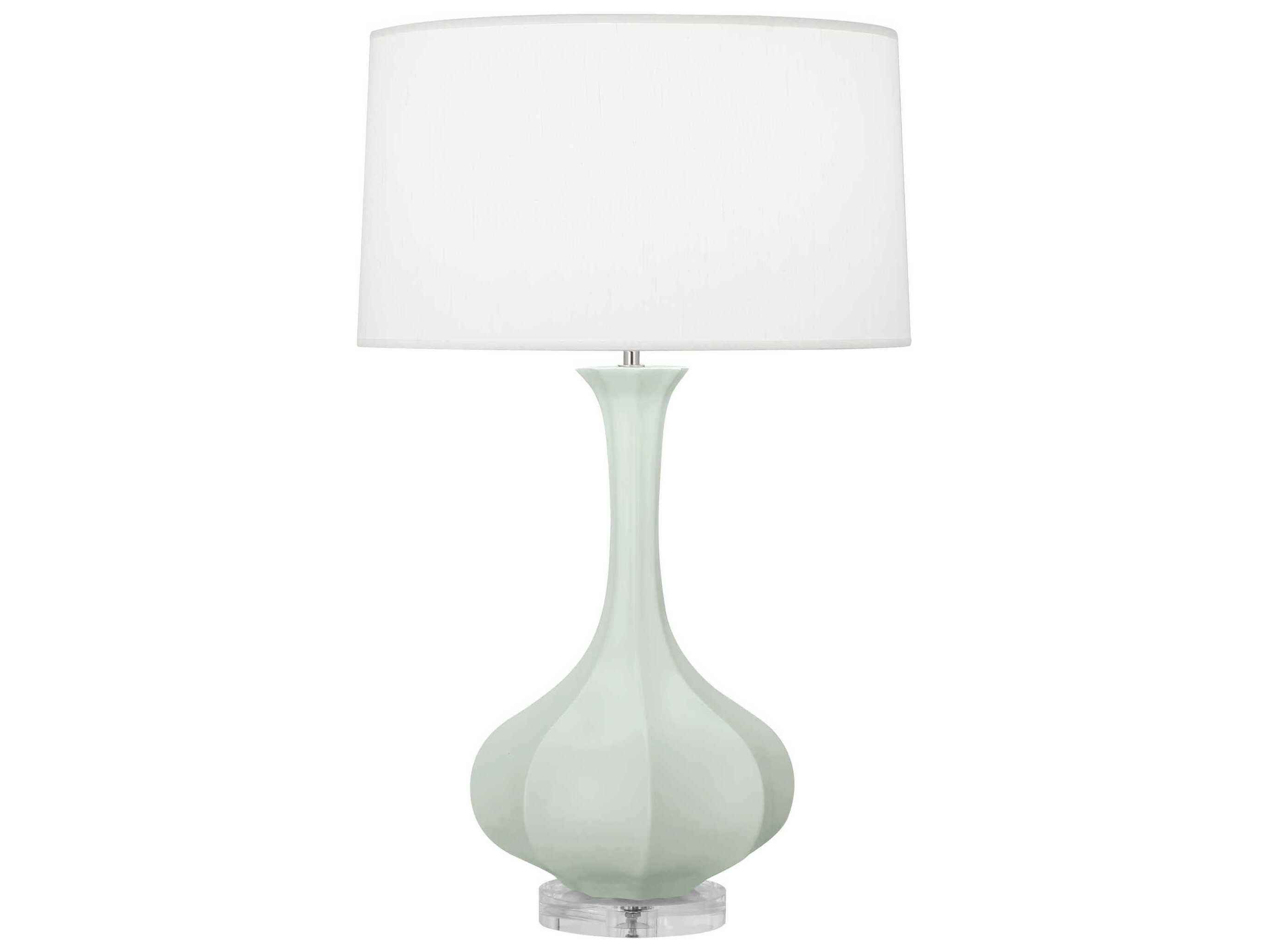 Robert Abbey Pike Matte Celadon Glazed Lucite Green Buffet Lamp