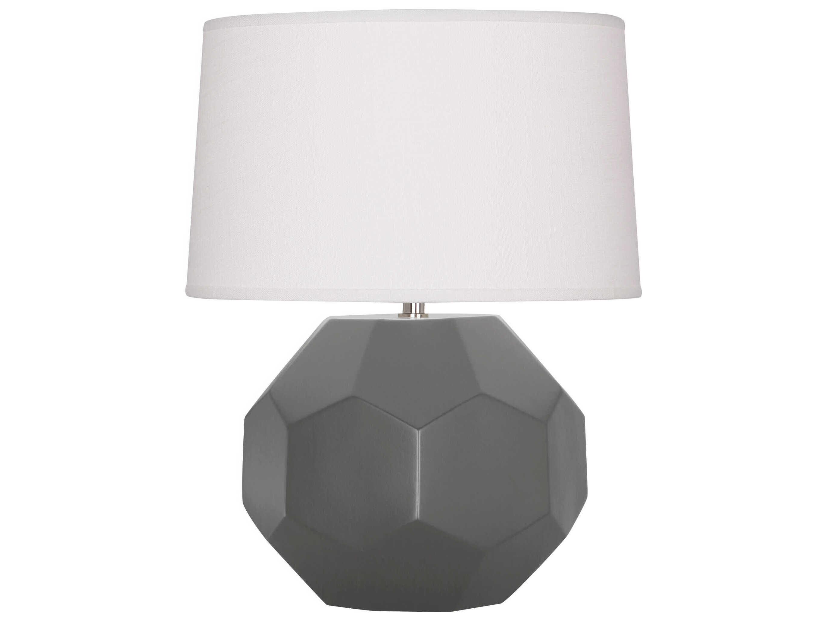 Robert Abbey Franklin Matte Ash Glazed Gray Table Lamp