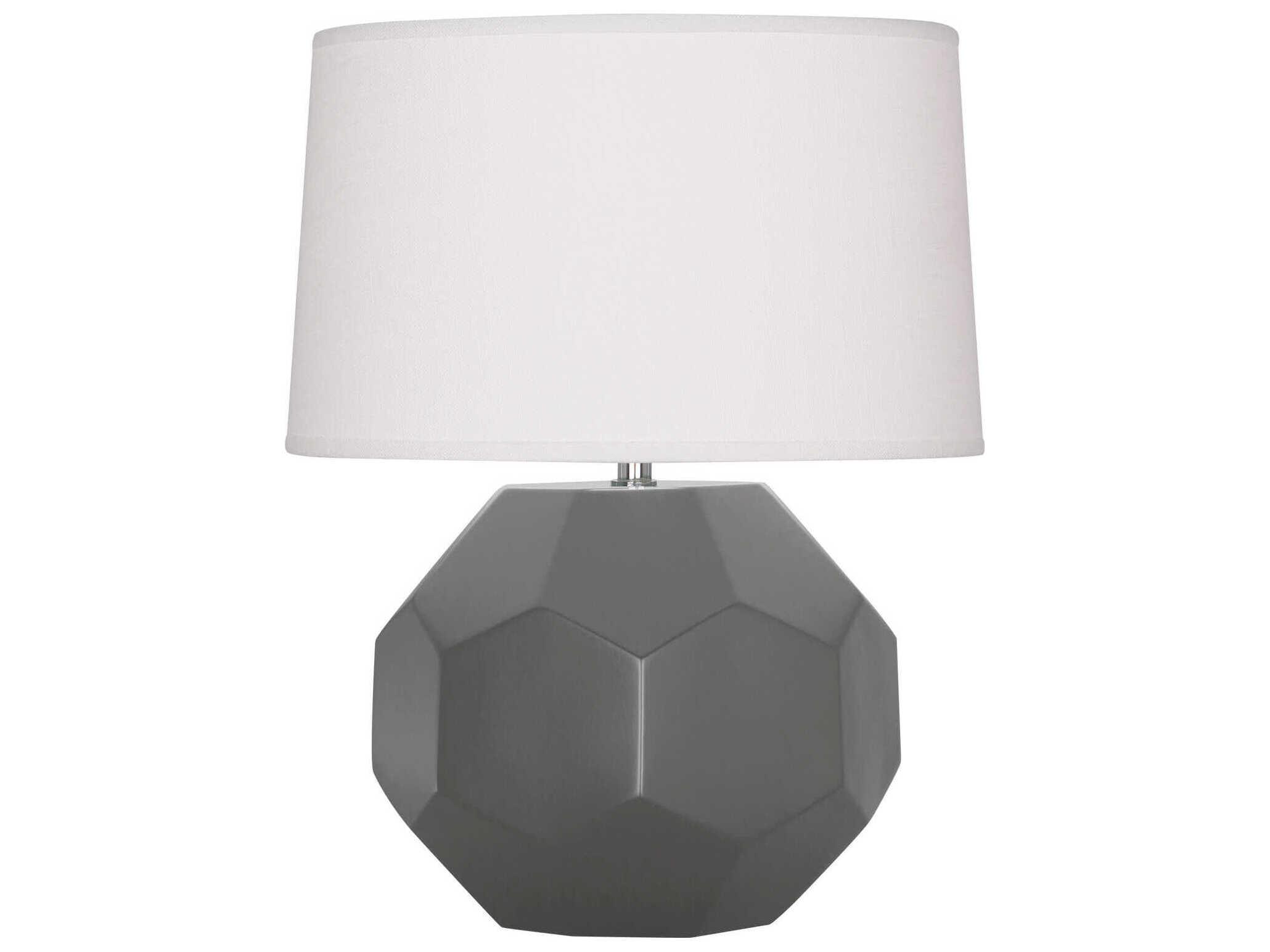Robert Abbey Franklin Matte Ash Glazed Gray Table Lamp