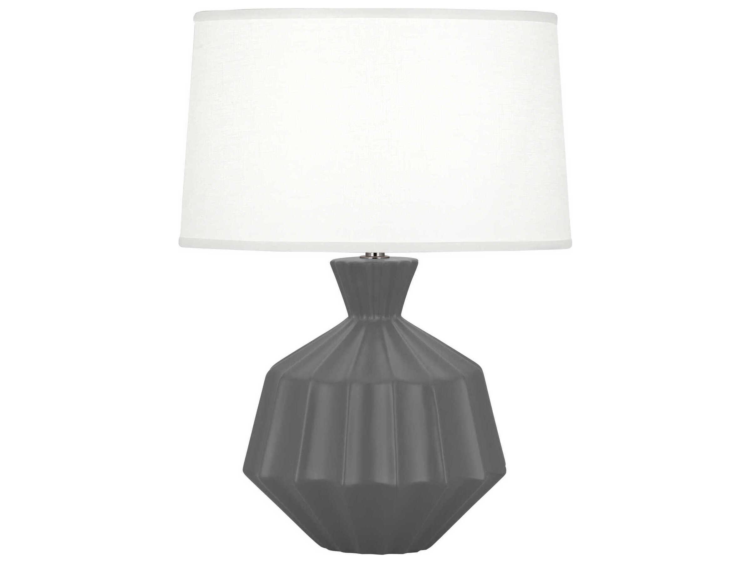 Robert Abbey Orion Matte Ash Glazed Gray Table Lamp