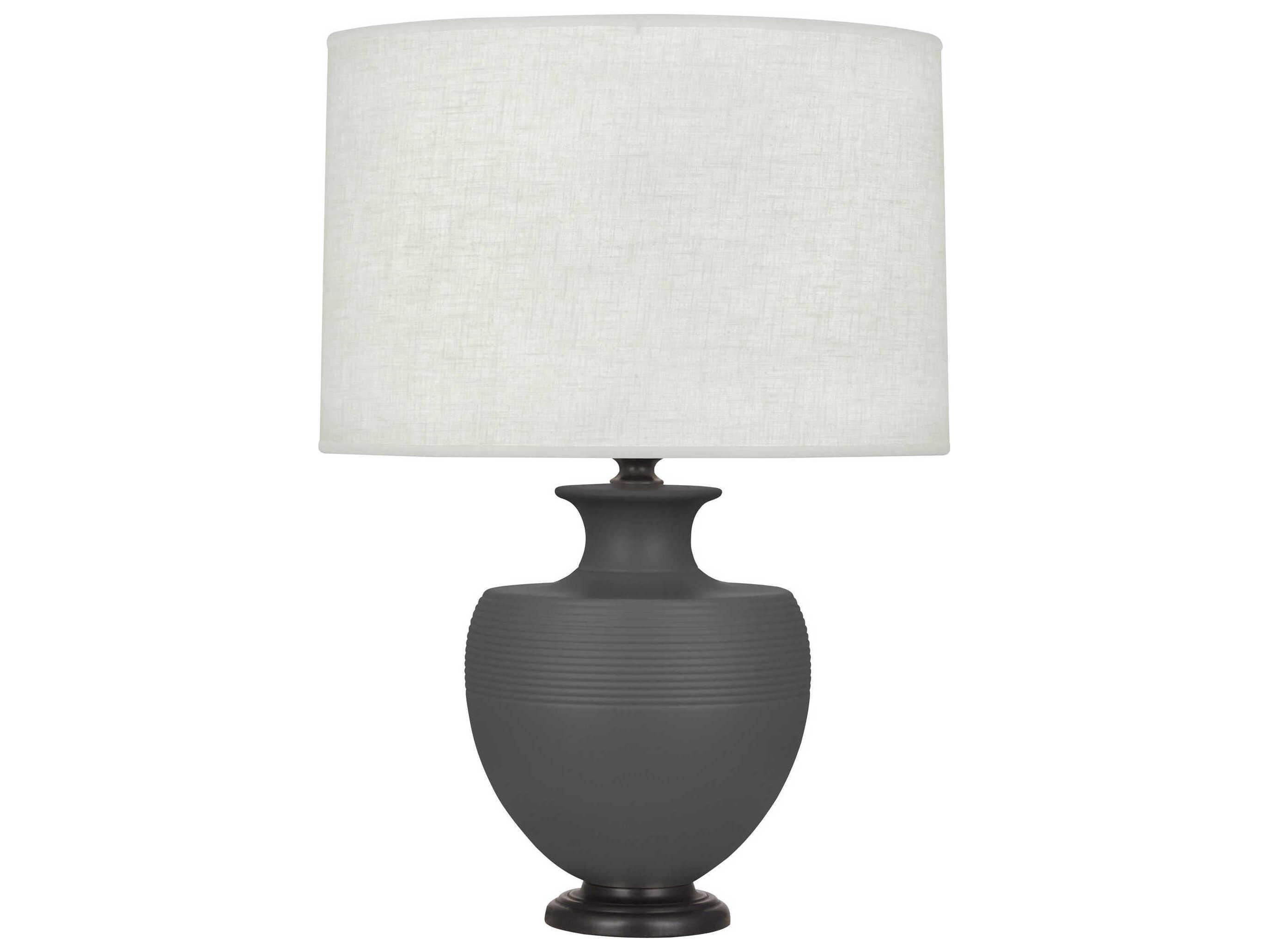 Robert Abbey Michael Berman Atlas Matte Ash Glazed Gray Buffet Lamp