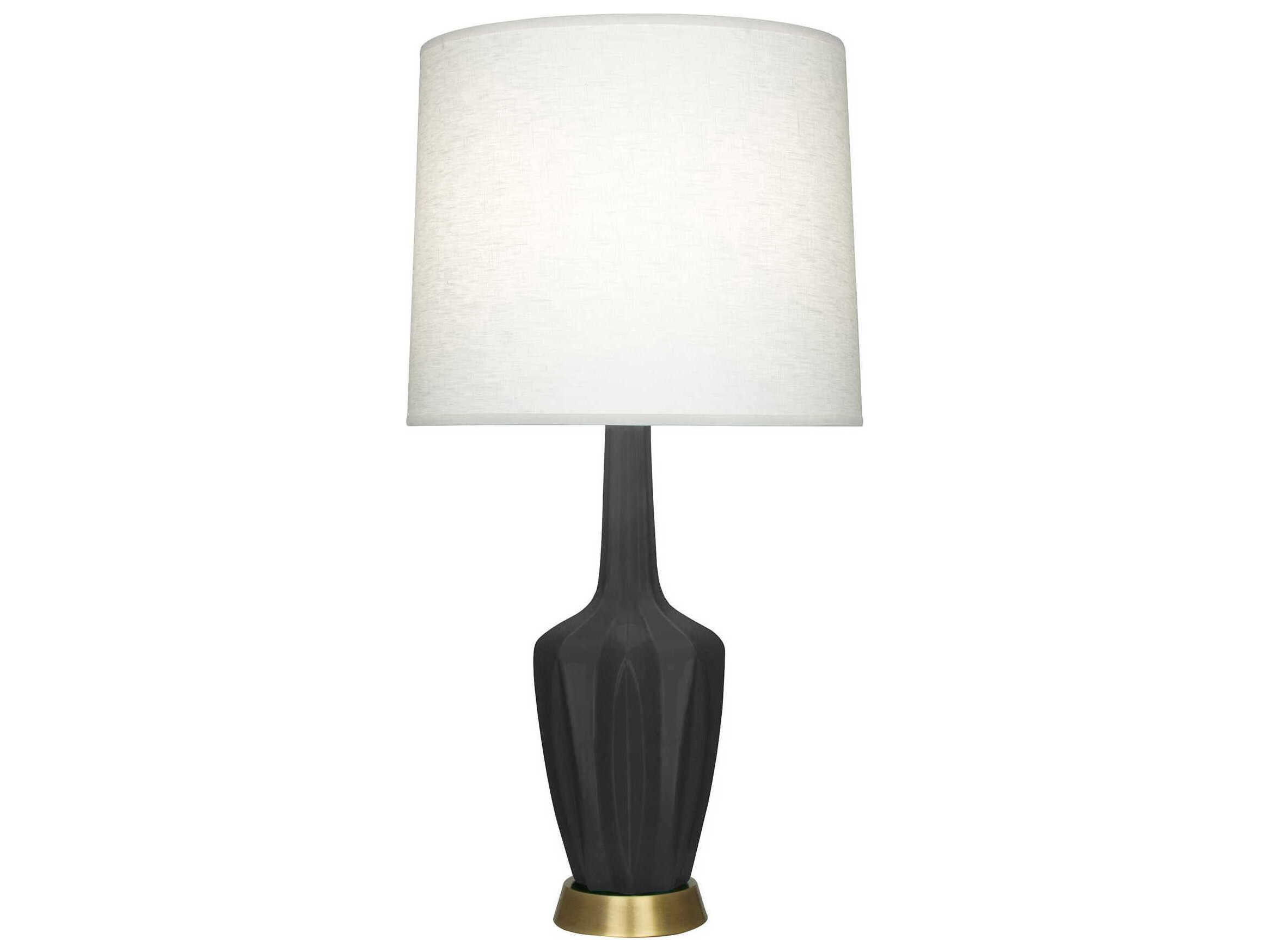 Robert Abbey Emma Matte Ash Glazed Black Buffet Lamp