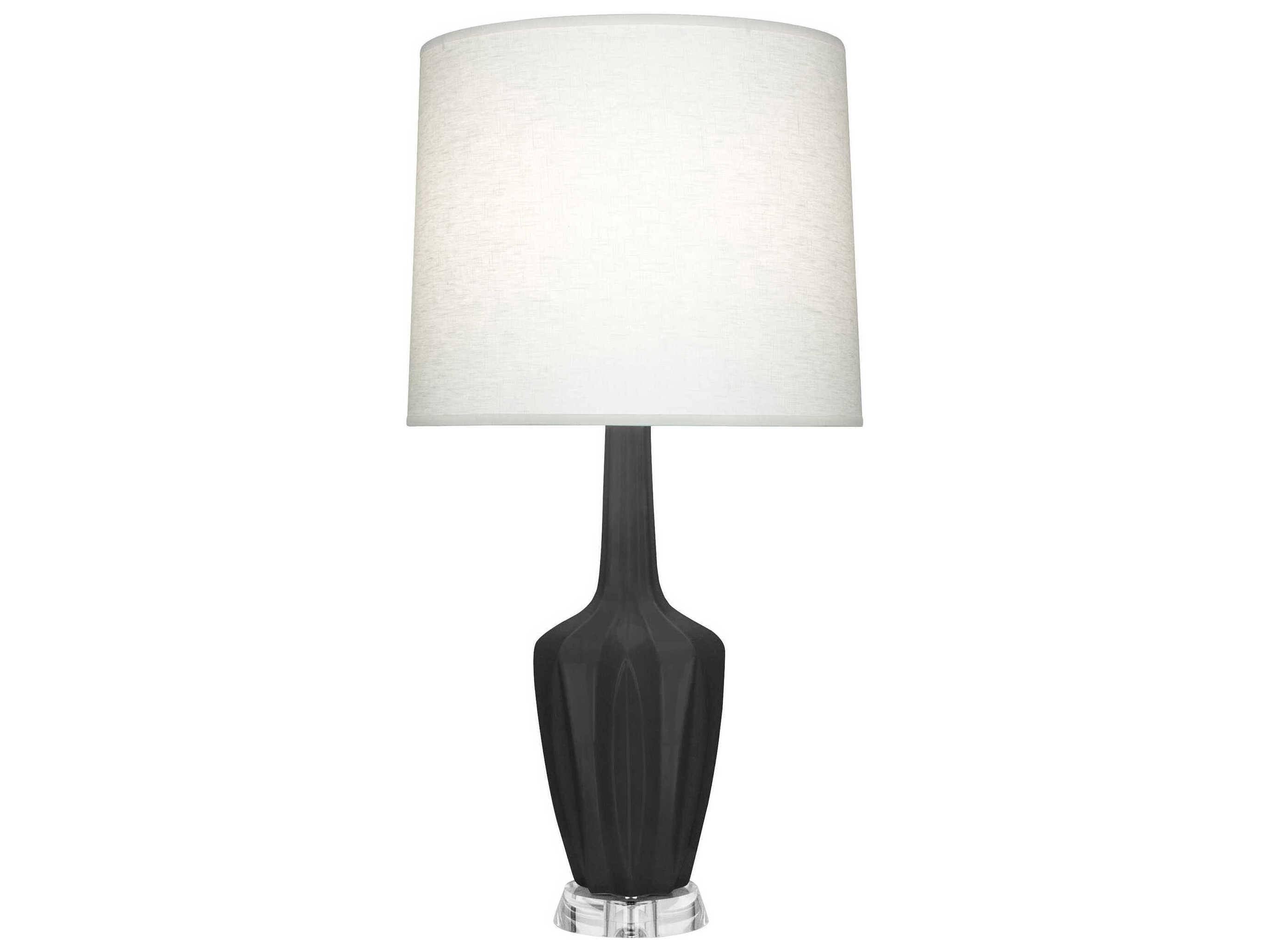 Robert Abbey Emma Matte Ash Glazed Black Buffet Lamp