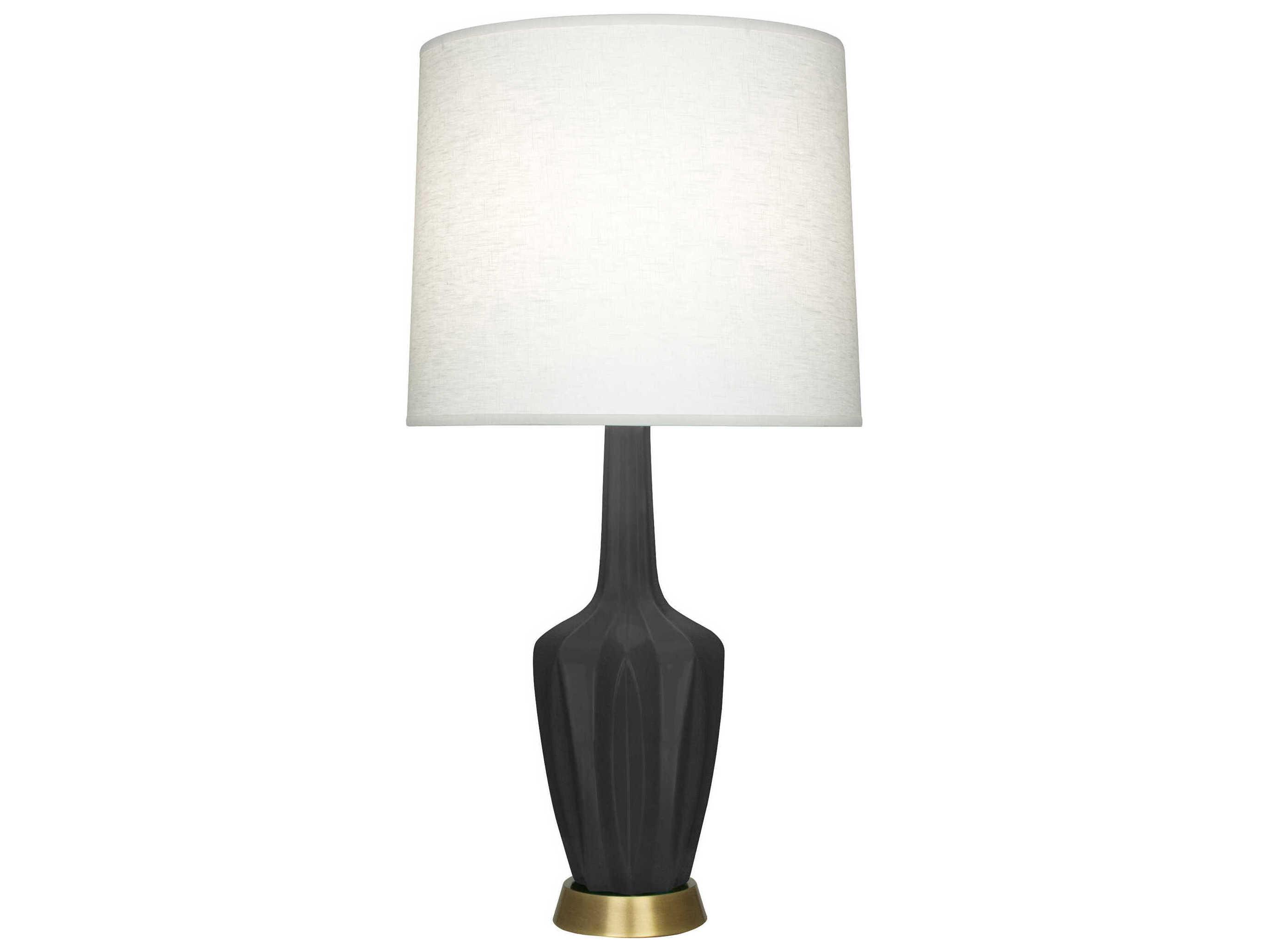Robert Abbey Emma Matte Ash Glazed Black Buffet Lamp