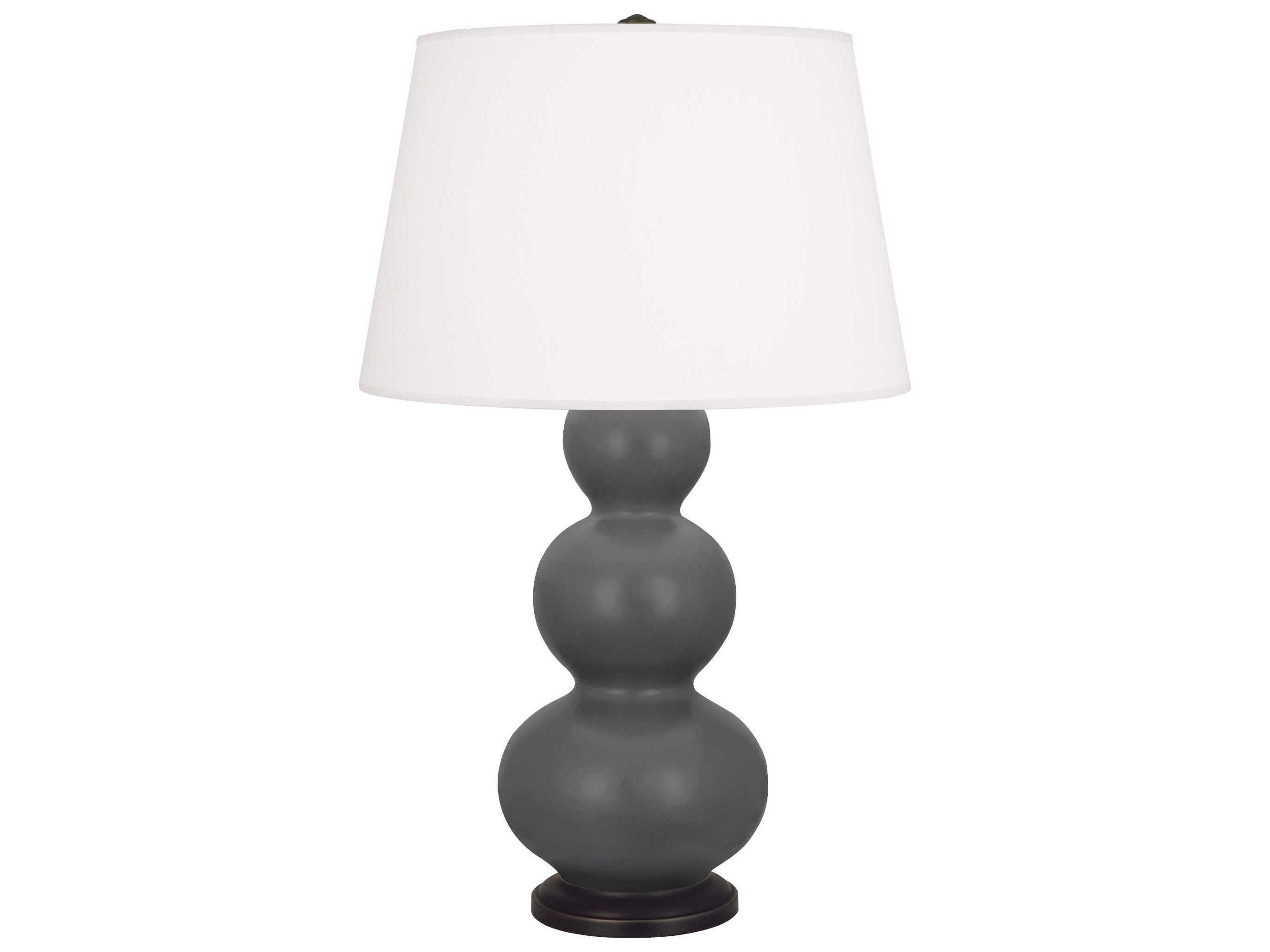 Robert Abbey Triple Gourd Matte Ash Glazed Gray Buffet Lamp