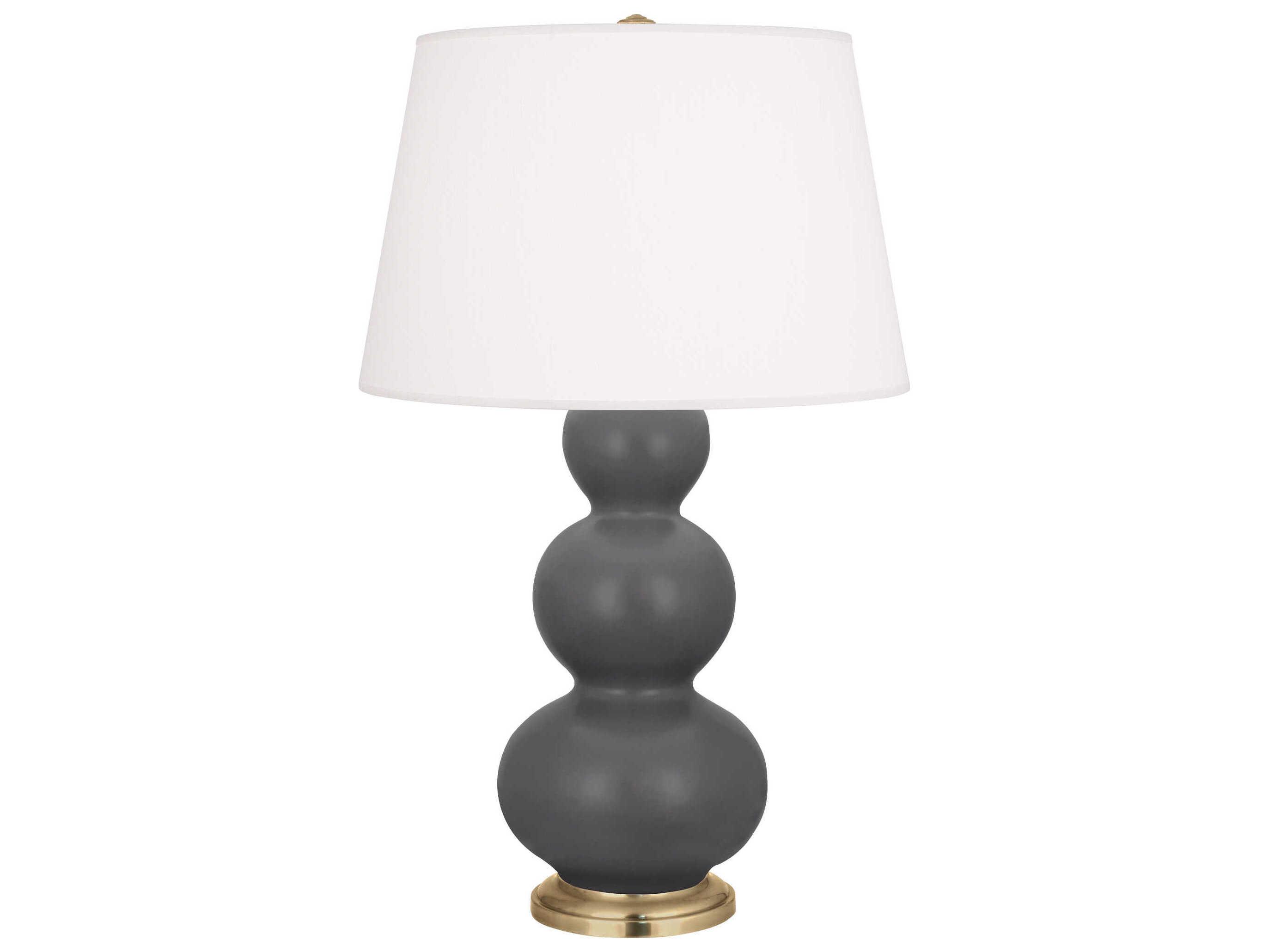 Robert Abbey Triple Gourd Matte Ash Glazed Gray Buffet Lamp