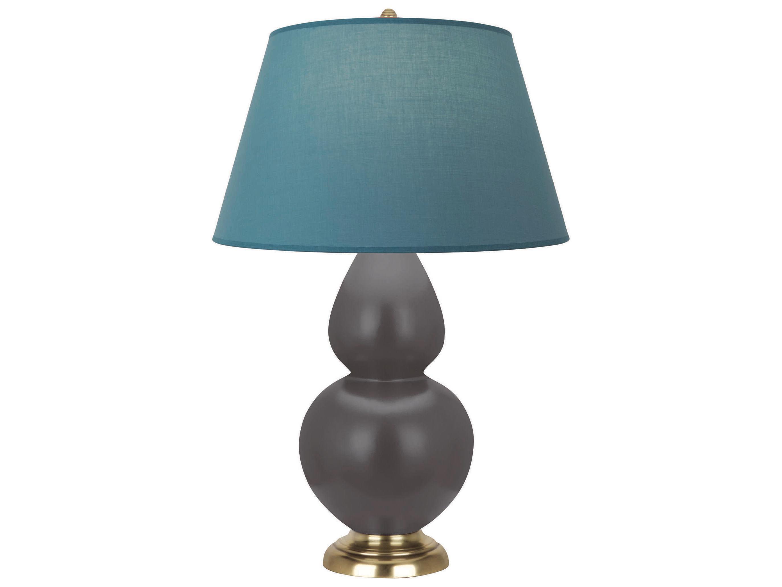 Robert Abbey Double Gourd Matte Ash Glazed Gray Buffet Lamp