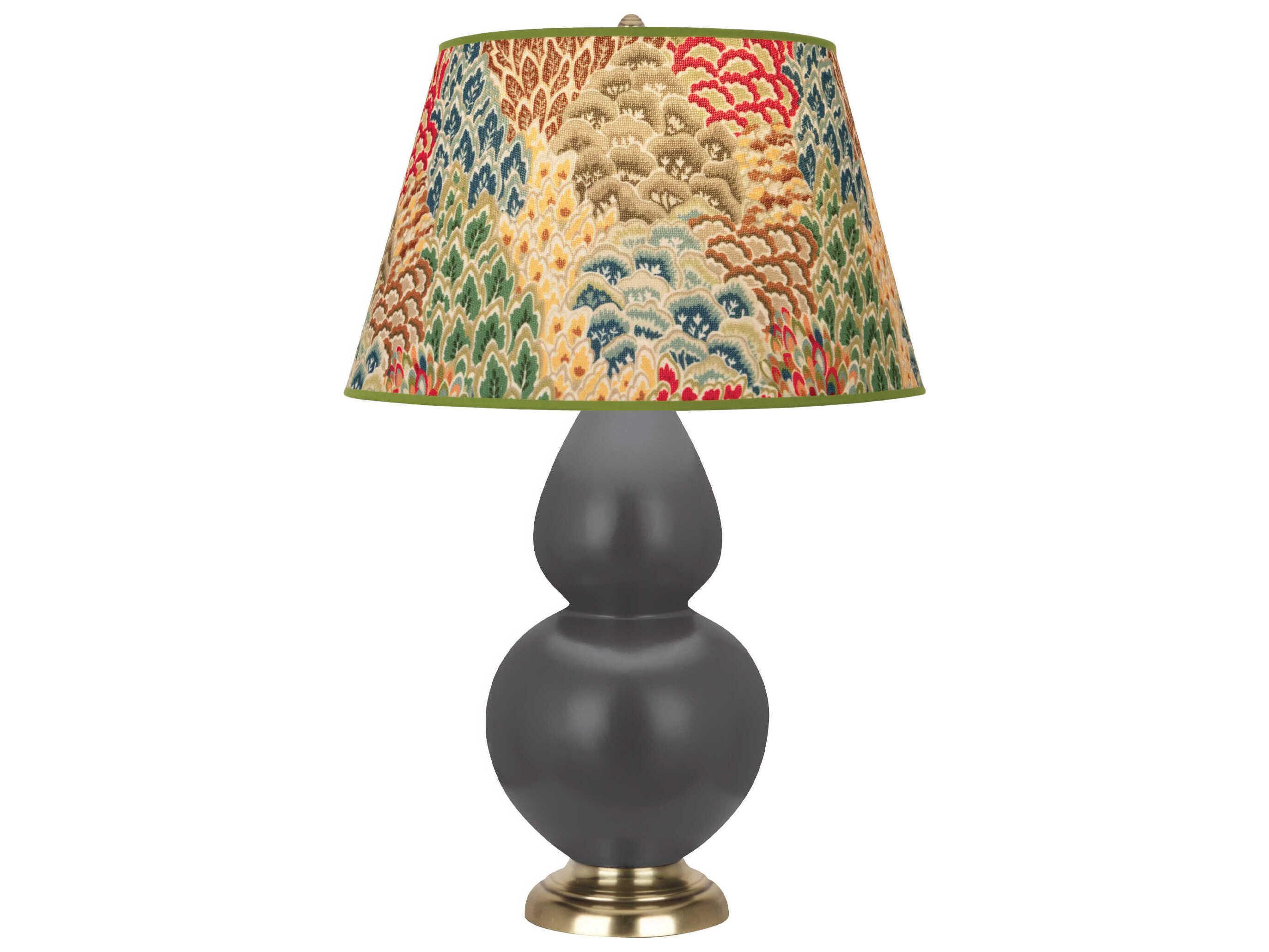 Robert Abbey Double Gourd Matte Ash Glazed Gray Buffet Lamp