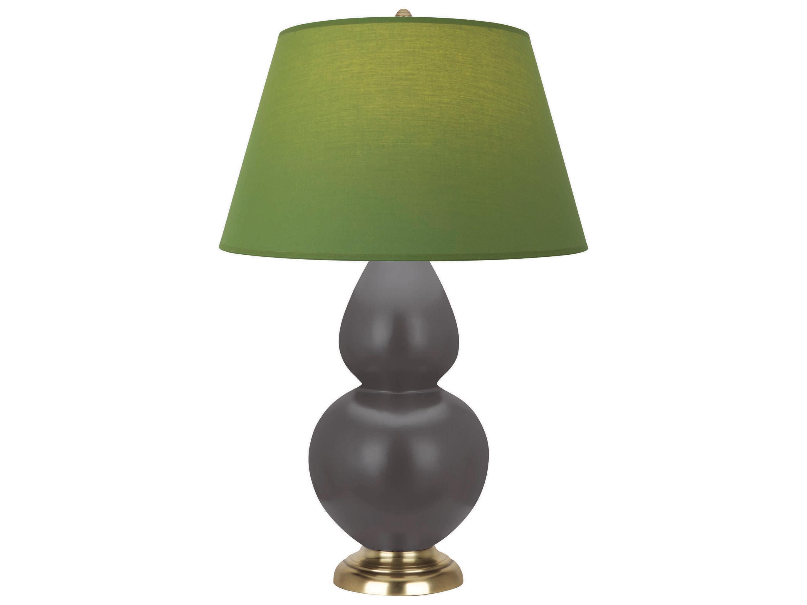 Robert Abbey Double Gourd Matte Ash Glazed Gray Buffet Lamp