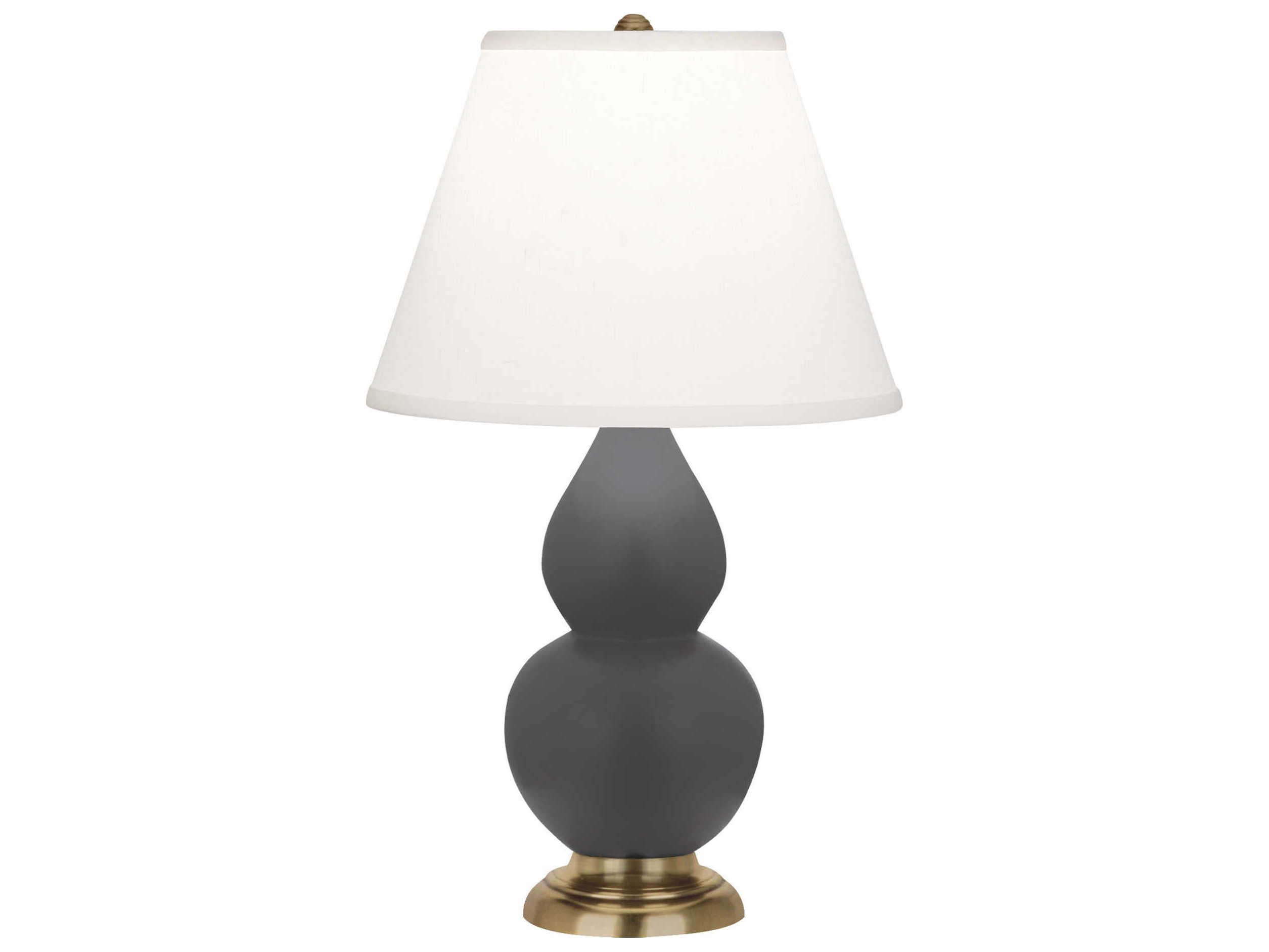 Robert Abbey Small Double Gourd Matte Ash Glazed Gray Table Lamp
