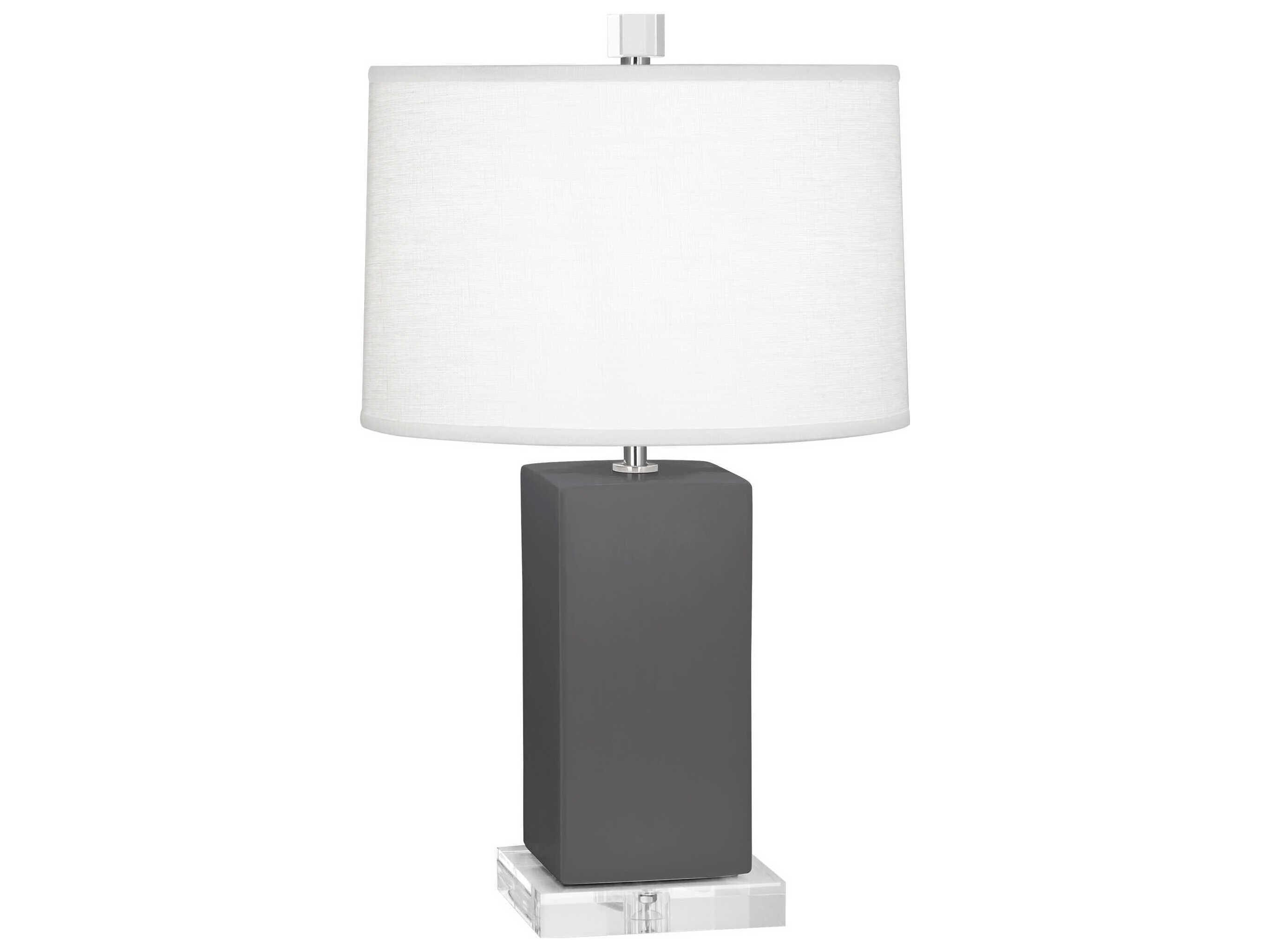 Robert Abbey Harvey Matte Ash Glazed Gray Table Lamp