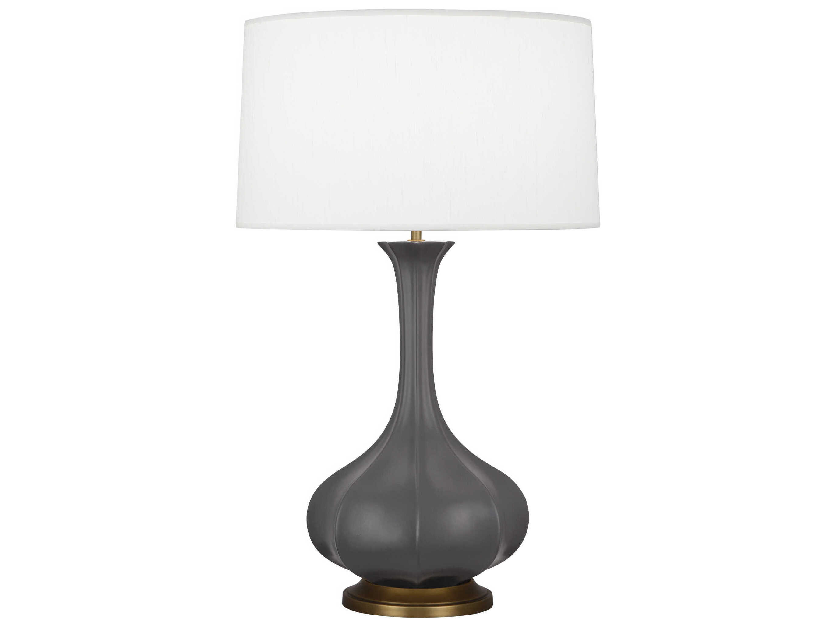 Robert Abbey Pike Matte Ash Glazed Aged Brass Gray Buffet Lamp