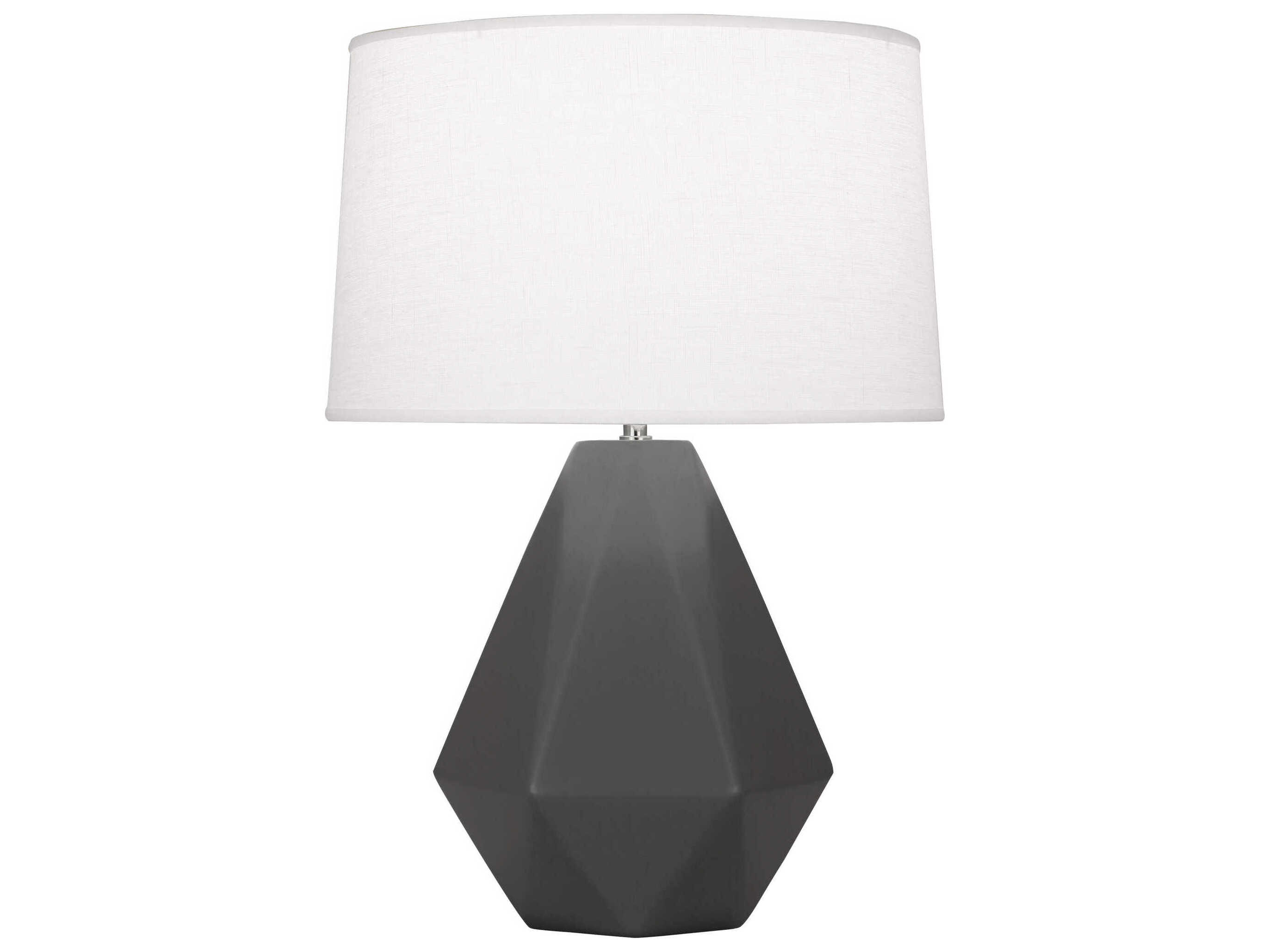 Robert Abbey Delta Matte Ash Glazed Gray Table Lamp