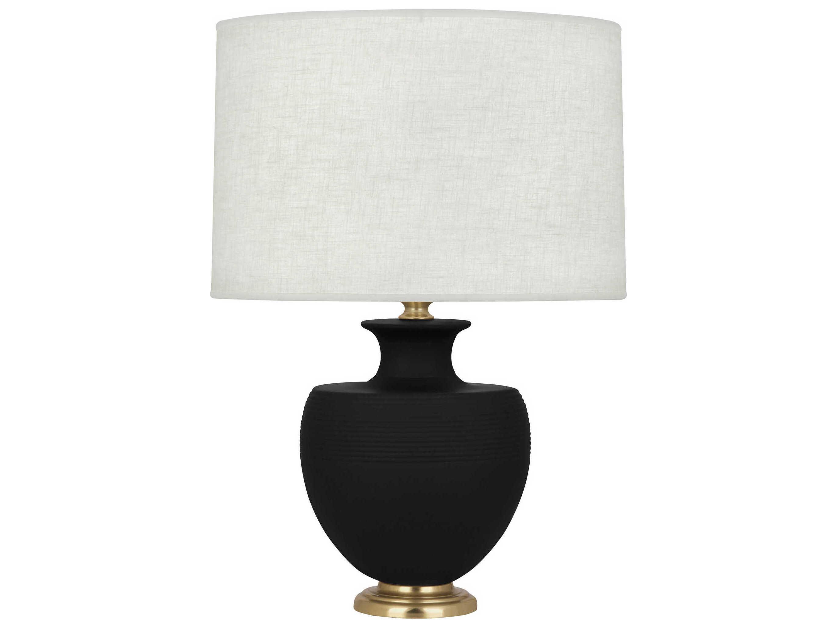 Robert Abbey Michael Berman Atlas Matte Dark Coal Glazed Black Buffet Lamp