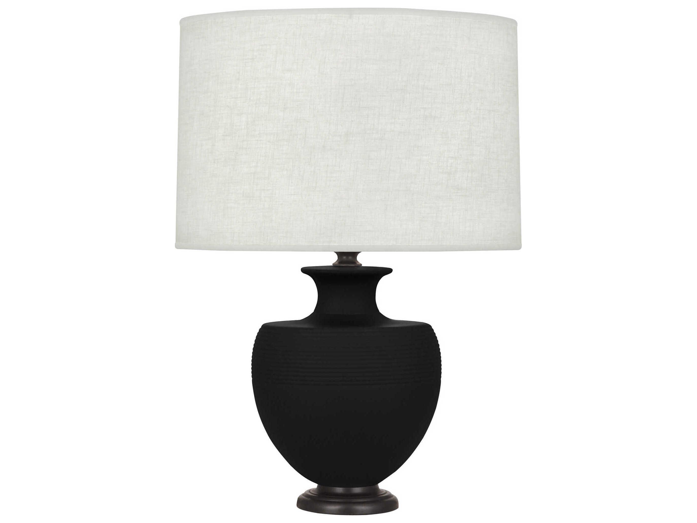 Robert Abbey Michael Berman Atlas Matte Dark Coal Glazed Black Buffet Lamp