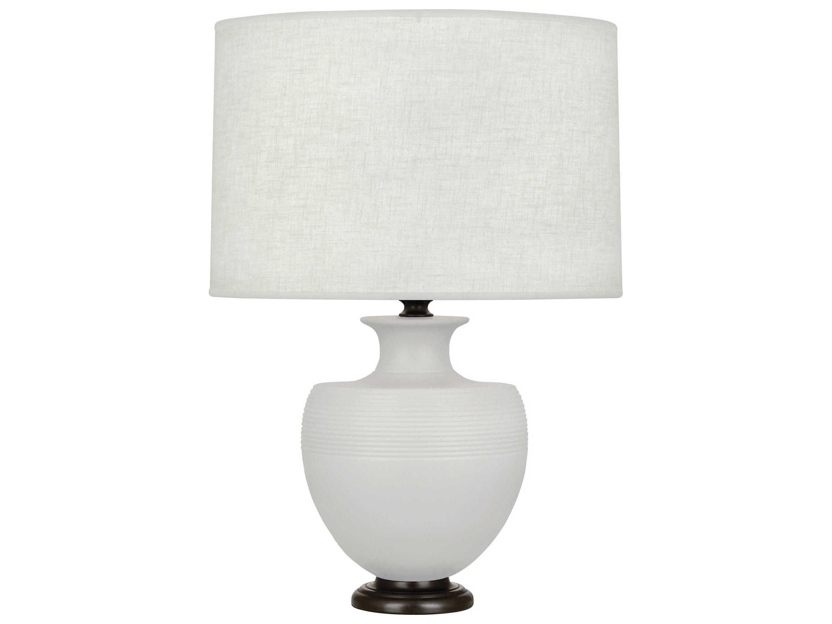 Robert Abbey Michael Berman Atlas Matte Dove Glazed White Buffet Lamp