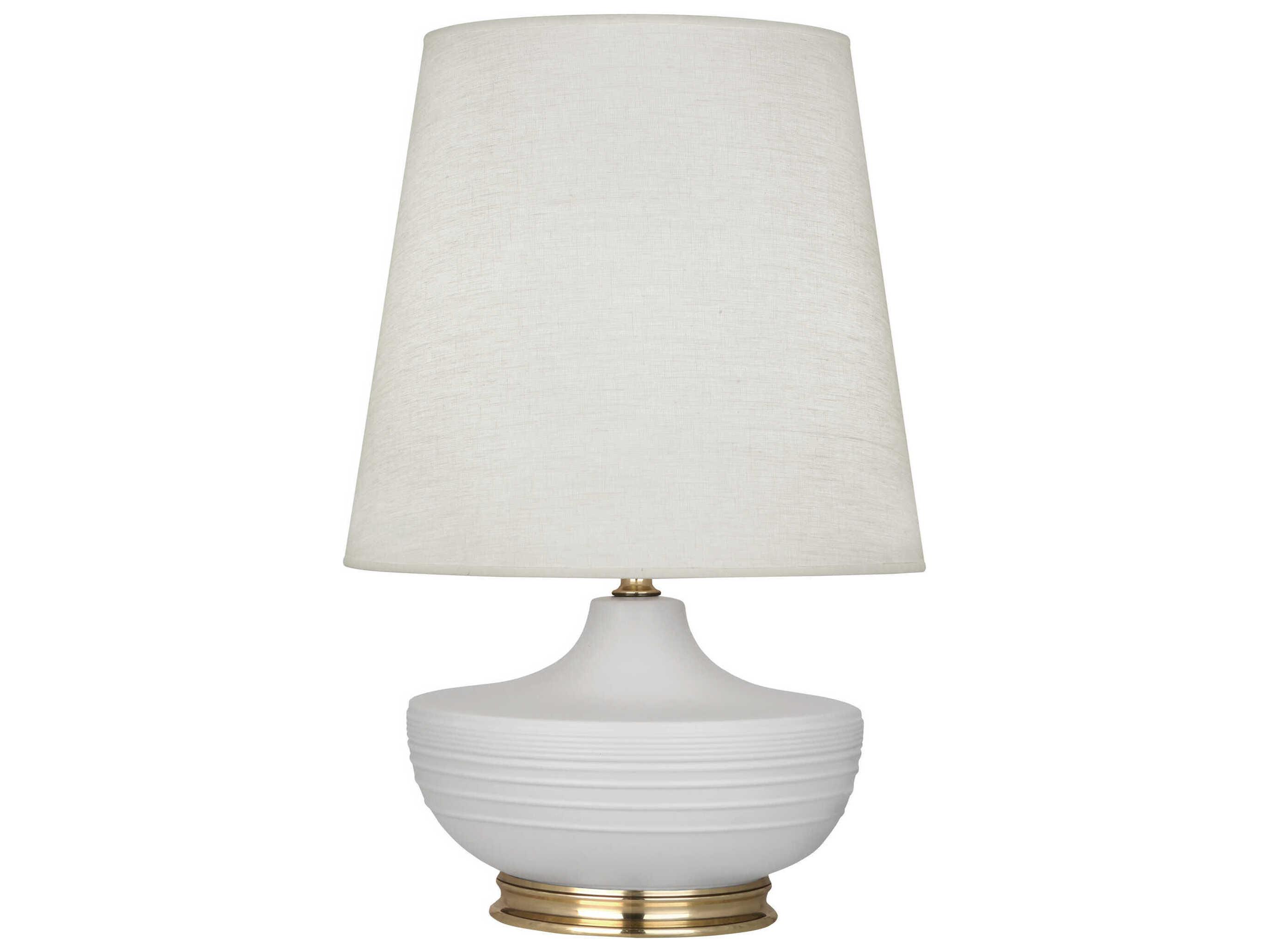 Robert Abbey Michael Berman Nolan Matte Dove Glazed Dark Antique Nickel White Buffet Lamp