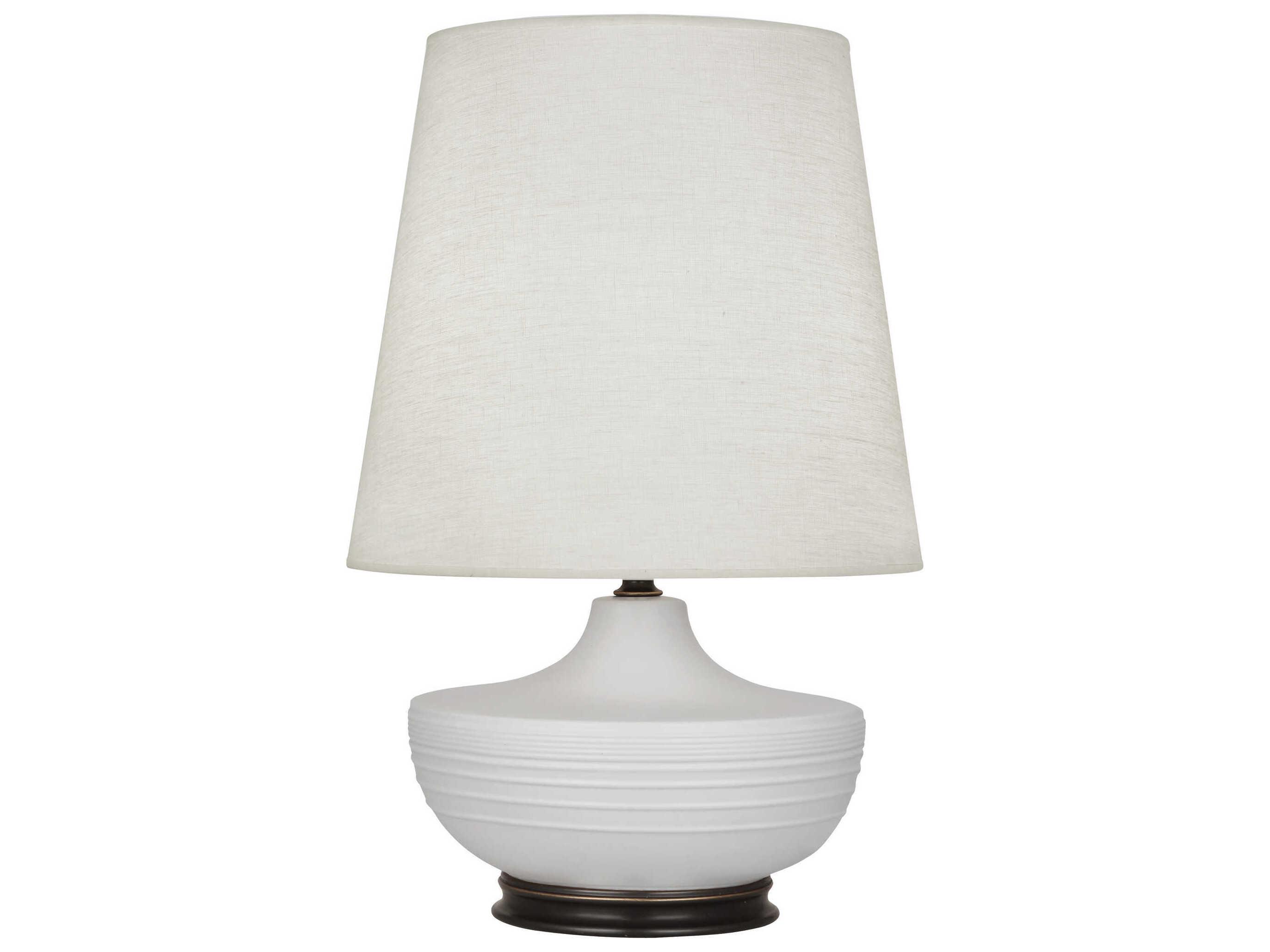 Robert Abbey Michael Berman Nolan Matte Dove Glazed Dark Antique Nickel White Buffet Lamp