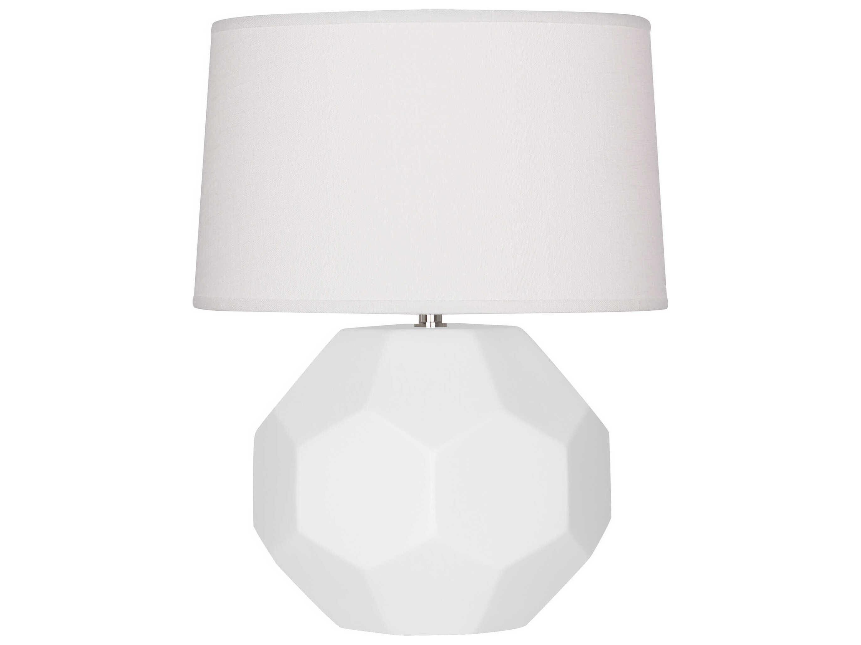 Robert Abbey Franklin Matte Daisy Glazed White Table Lamp