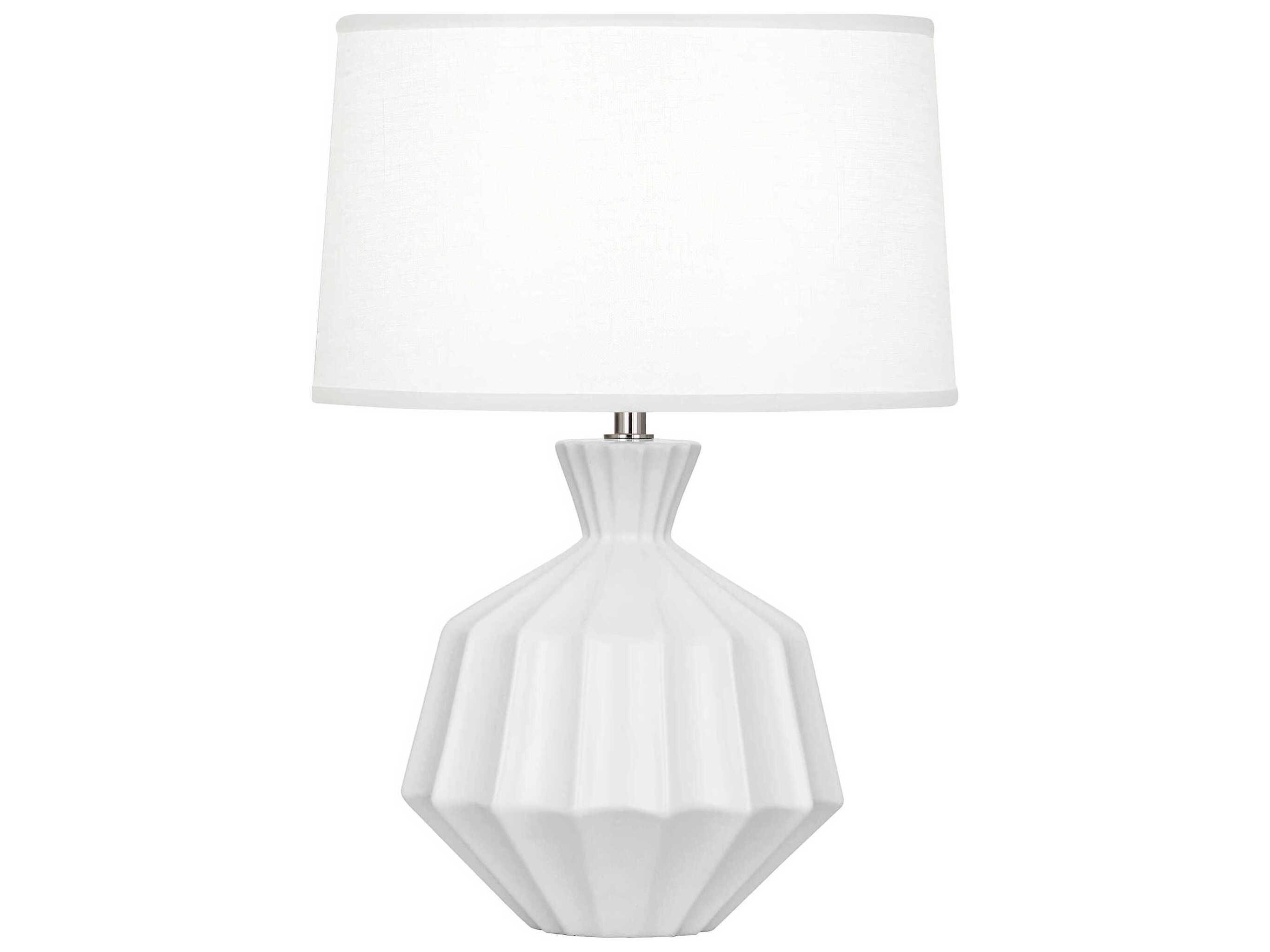 Robert Abbey Orion Matte Daisy Glazed White Table Lamp
